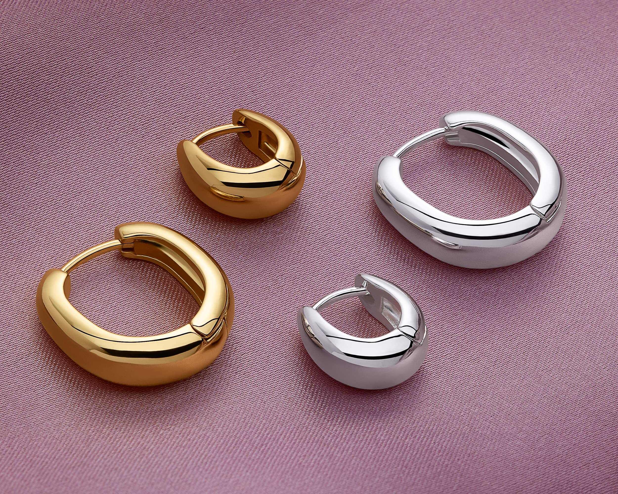 MILLA 14k Gold Huggie Earrings or Sterling Silver Huggie Earrings for Women Multipack & Individuals - Ear Huggers Earrings for Women Trendy Y2K Earrings, Preppy Earrings - Lightweight & Hypoallergenic