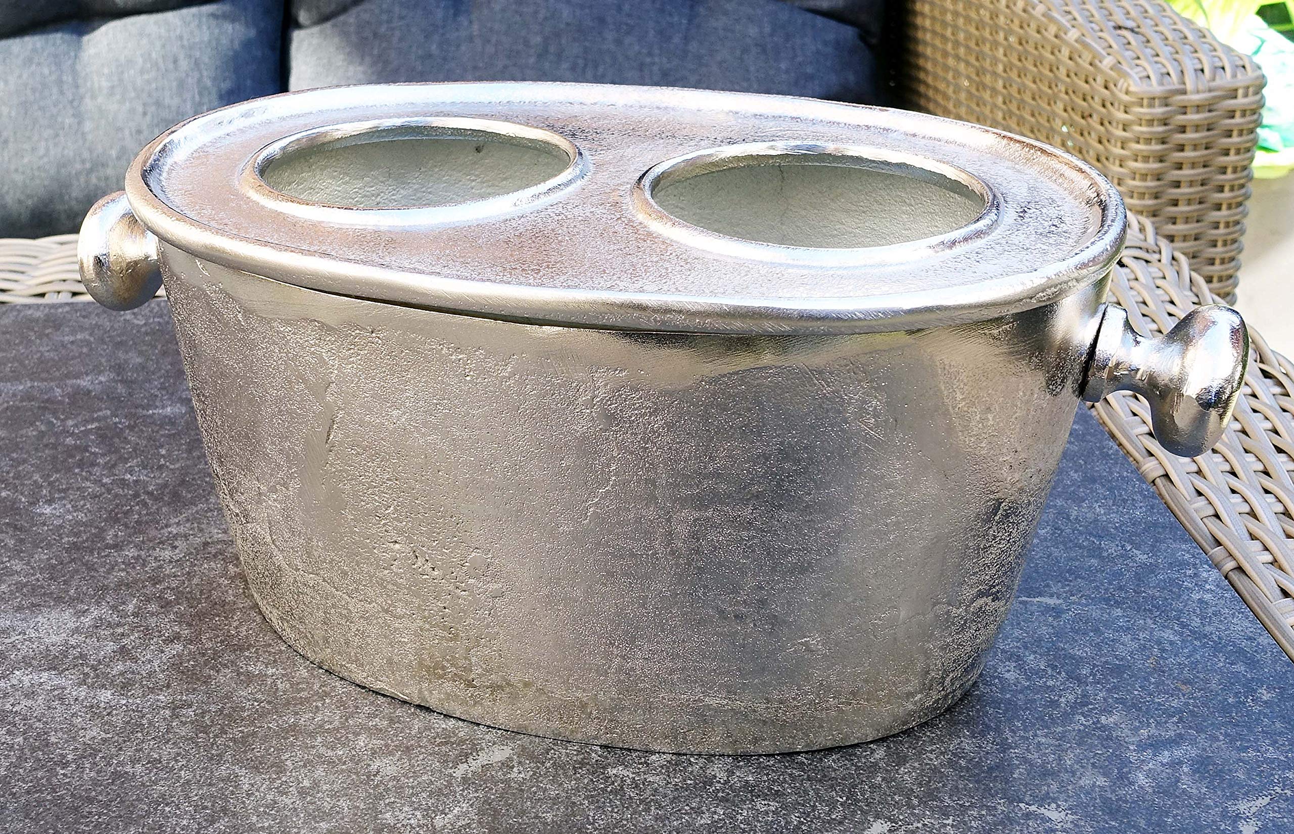MichaelNoll Refroidisseur à Vin et Champagne en Aluminium Argenté - 31 cm