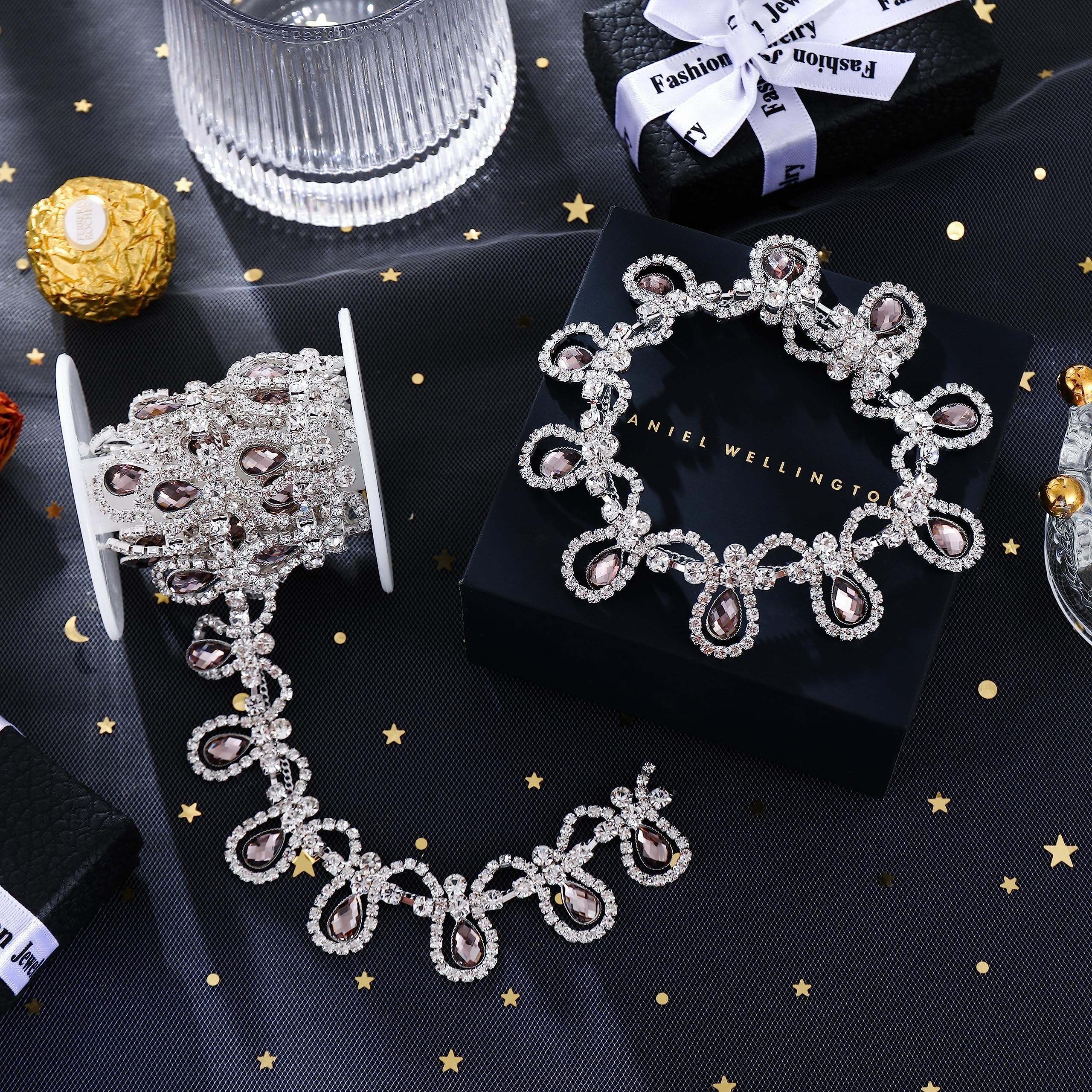 Rhinestone Tassel Fringe Trim - 1 Yard Crystal Chain For Sewing, Wedding Dresses & Craft Decoration