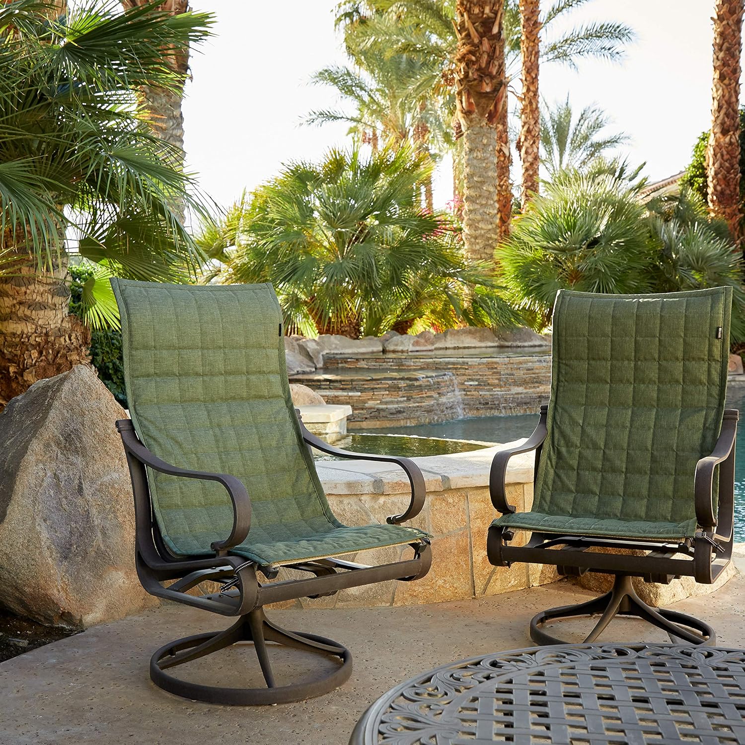 Classic Accessories Montlake Water-Resistant 45 Inch Patio Chair Slipcover, Heather Fern, Patio Furniture Covers
