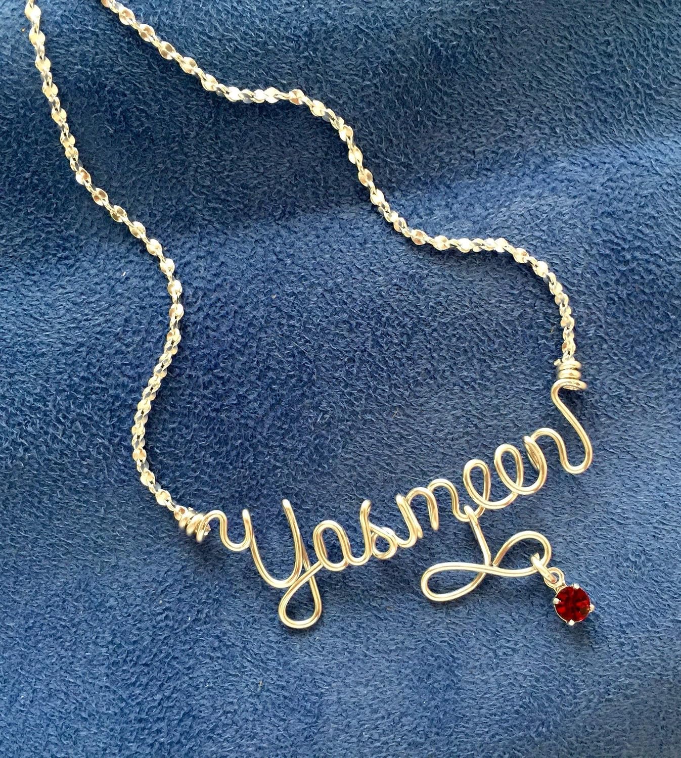 Personalized Infinity Necklace or Anklet~Silver or Gold Wire~Infinity Charm~Custom Made Gift~Charm~Birthstone Crystal~Any Name~Handcrafted
