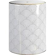 Jonathan Y TBL1001A Fish Scale 17"Modern Ceramic Garden Stool, White/Gold