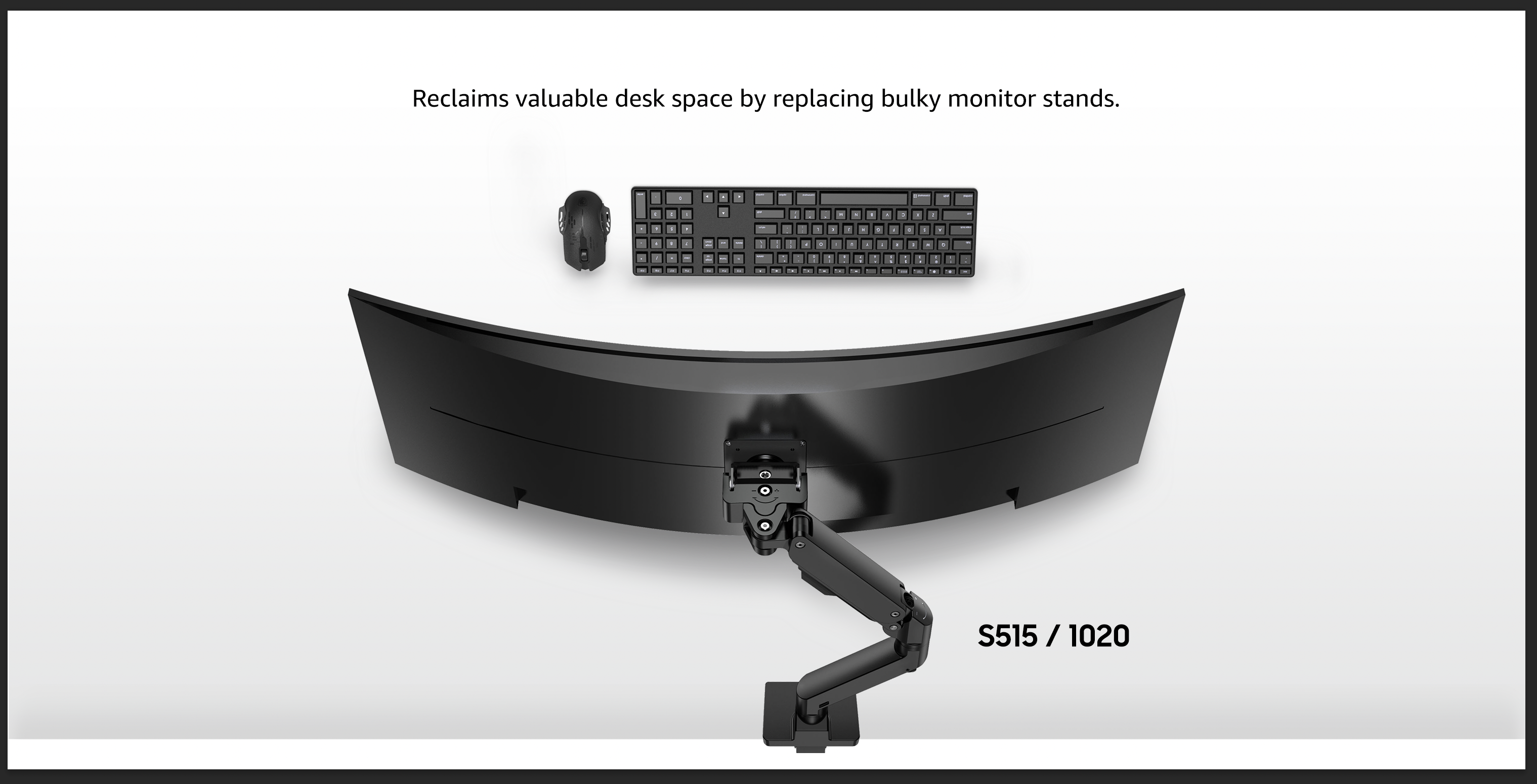 BEWISER Monitorhouder voor 34 - 57 inch, wit, 1 monitor, ultrabrede gebogen monitoren en 49 inch, in hoogte verstelbaar met hellingen, zwenken, robuuste gasveer van 5-20 kg, VESA 75 x 75/100 x 100