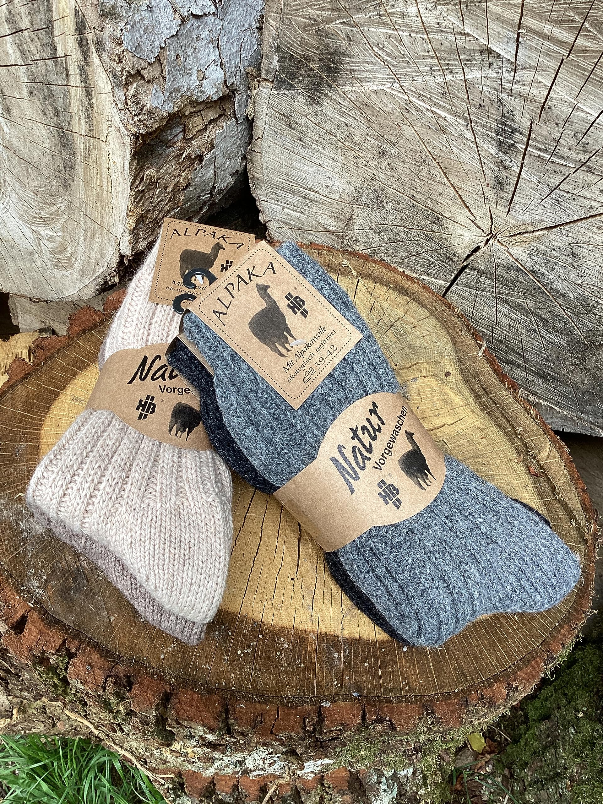 kbsocken 8 Paar Alpaka Socken Damen und Herren Socken Alpakawolle warme Wollsocken Wintersocken Kuschelsocken warm flauschige socken Dicke Socken Thermosocken 35-38, 39-42, 43-46 und 47-50