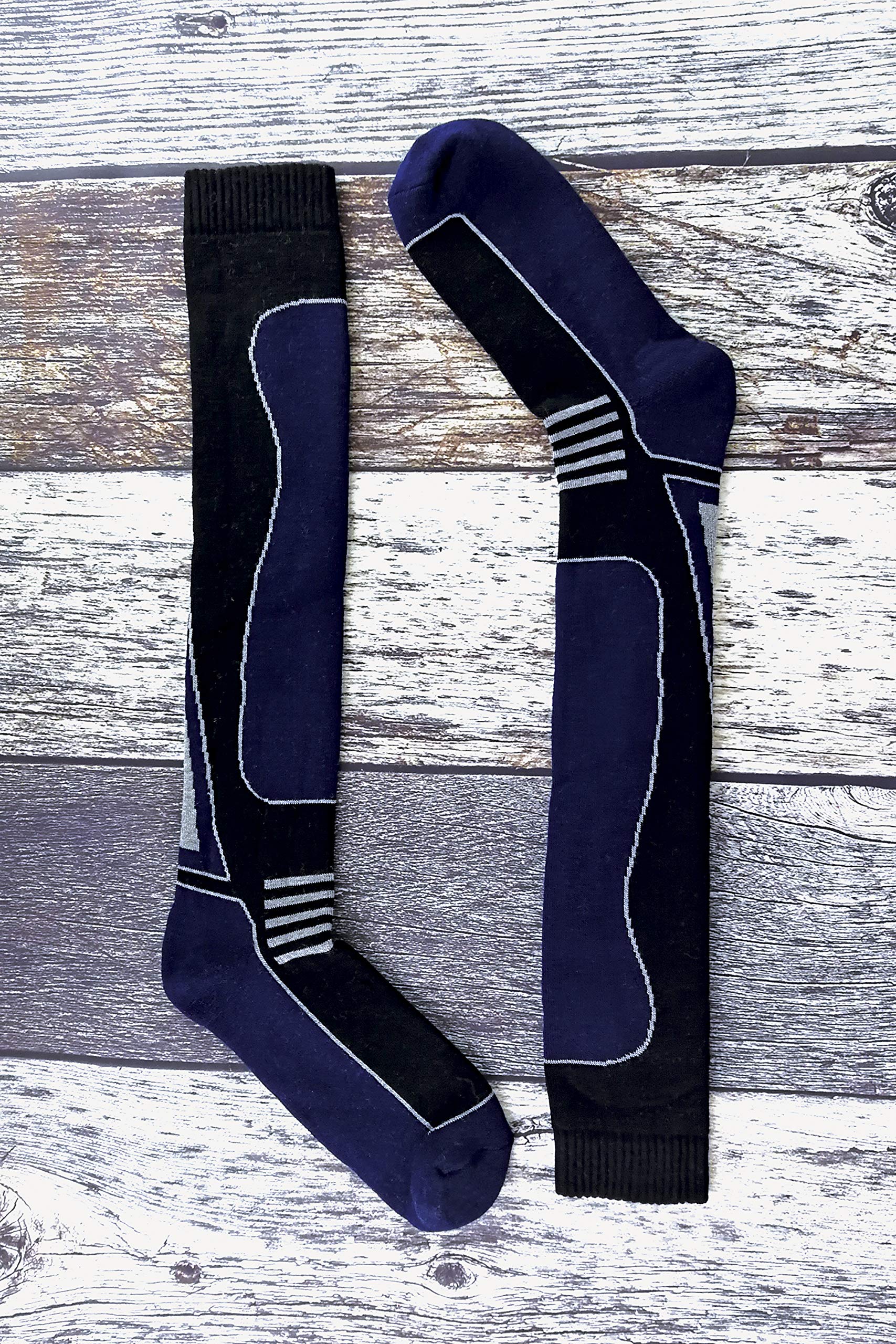 Sock Snob 4 Paires Homme Femme Enfant Hiver Hautes Laine Chaussettes Ski pour Bottes