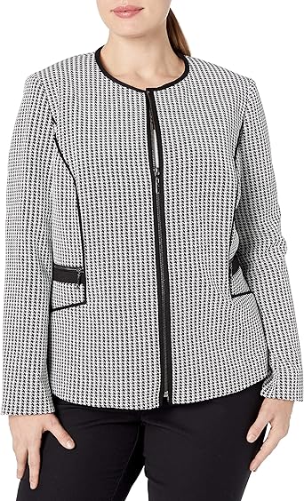 plus size houndstooth jacket