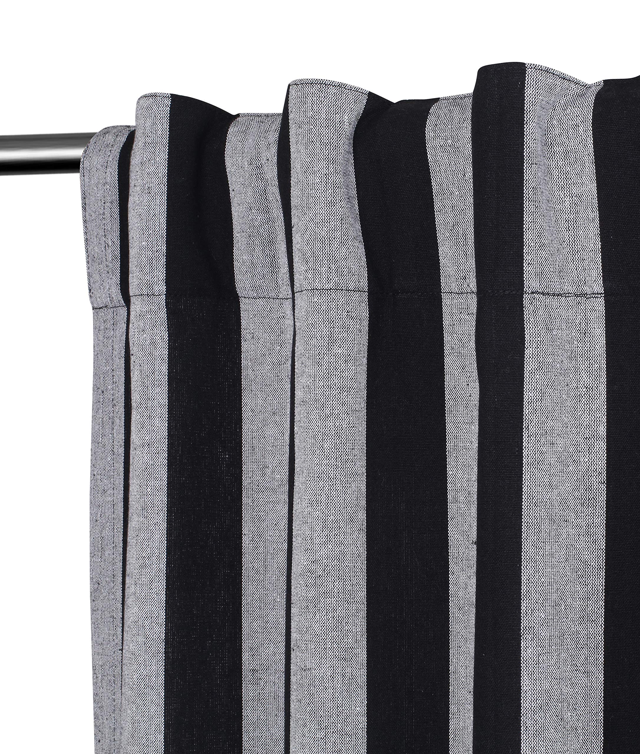 Linen Clubs 2pack Farmhouse Curtain In Woven Stripe Cotton Fabric |  Desertcart Seychelles, image size:2172x2560