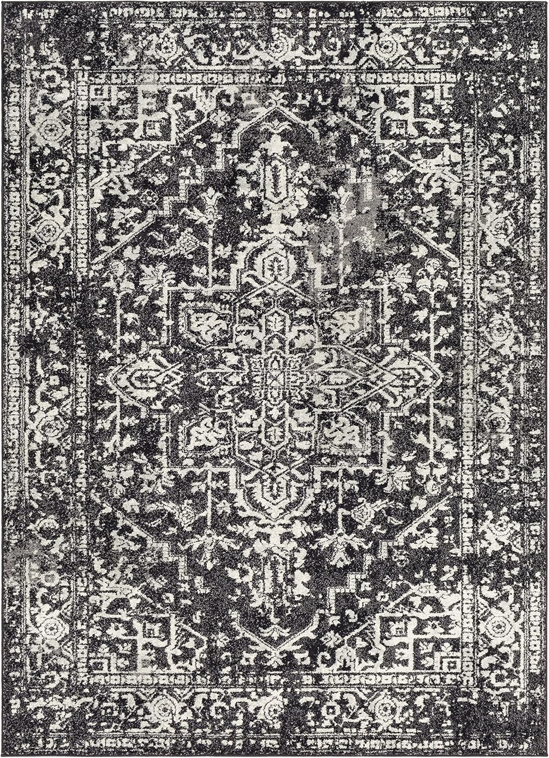Artistic Weavers Janine Vintage Medallion Area Rug,7'10" x 10'3",Black