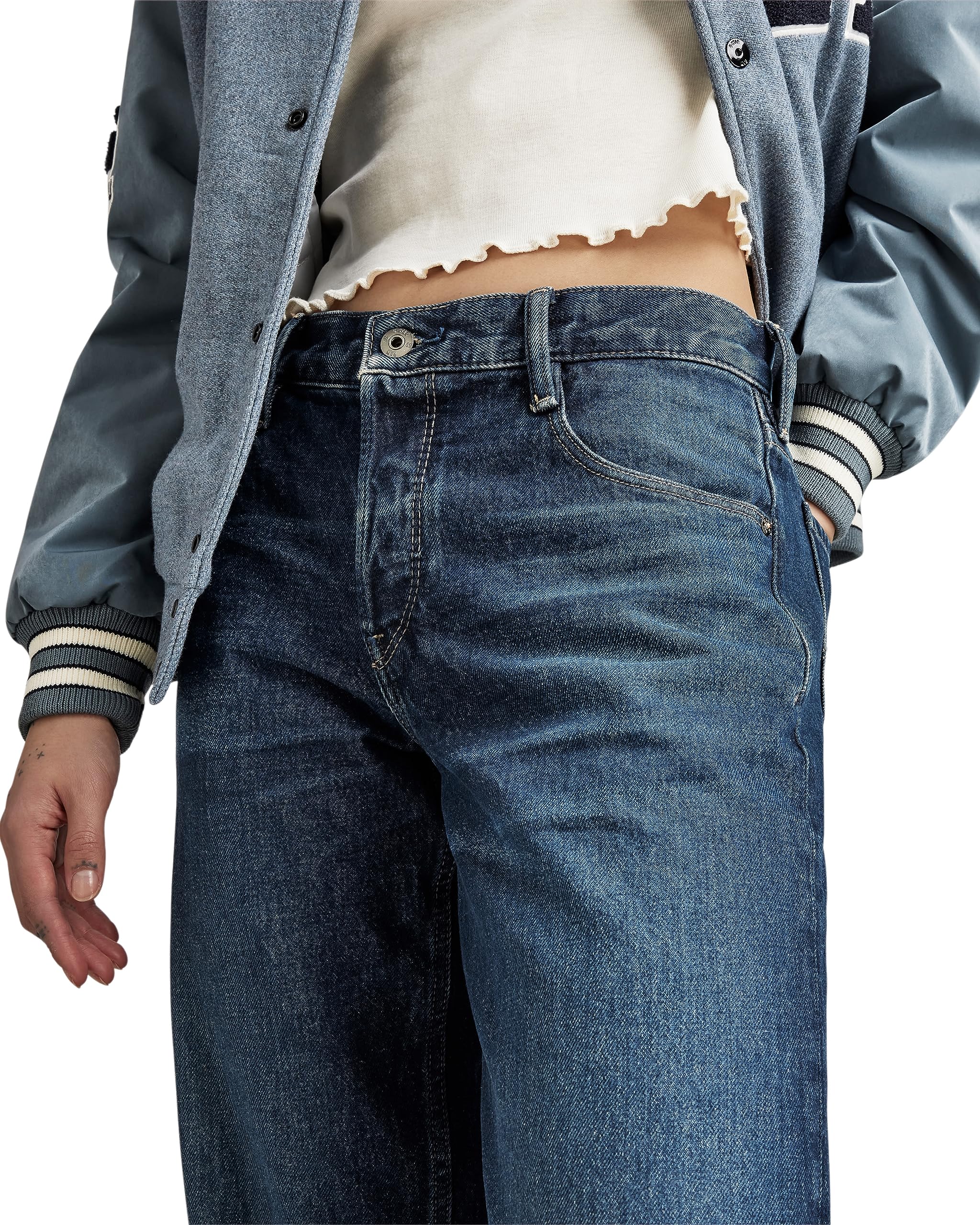 G-Star Damen Judee Low Waist Loose Jeans Blau (Worn in Himalayan Blue D22889-D317-G122) 26W / – Bild 3