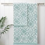 Jessica Simpson - Bath Towel 4 Piece Set, Aziza, Premium Bathroom Decor, Includes 2 Hand Towels and 2 Shower Towels, 100% Cotton & Machine Washable, Skyrocket Grey
