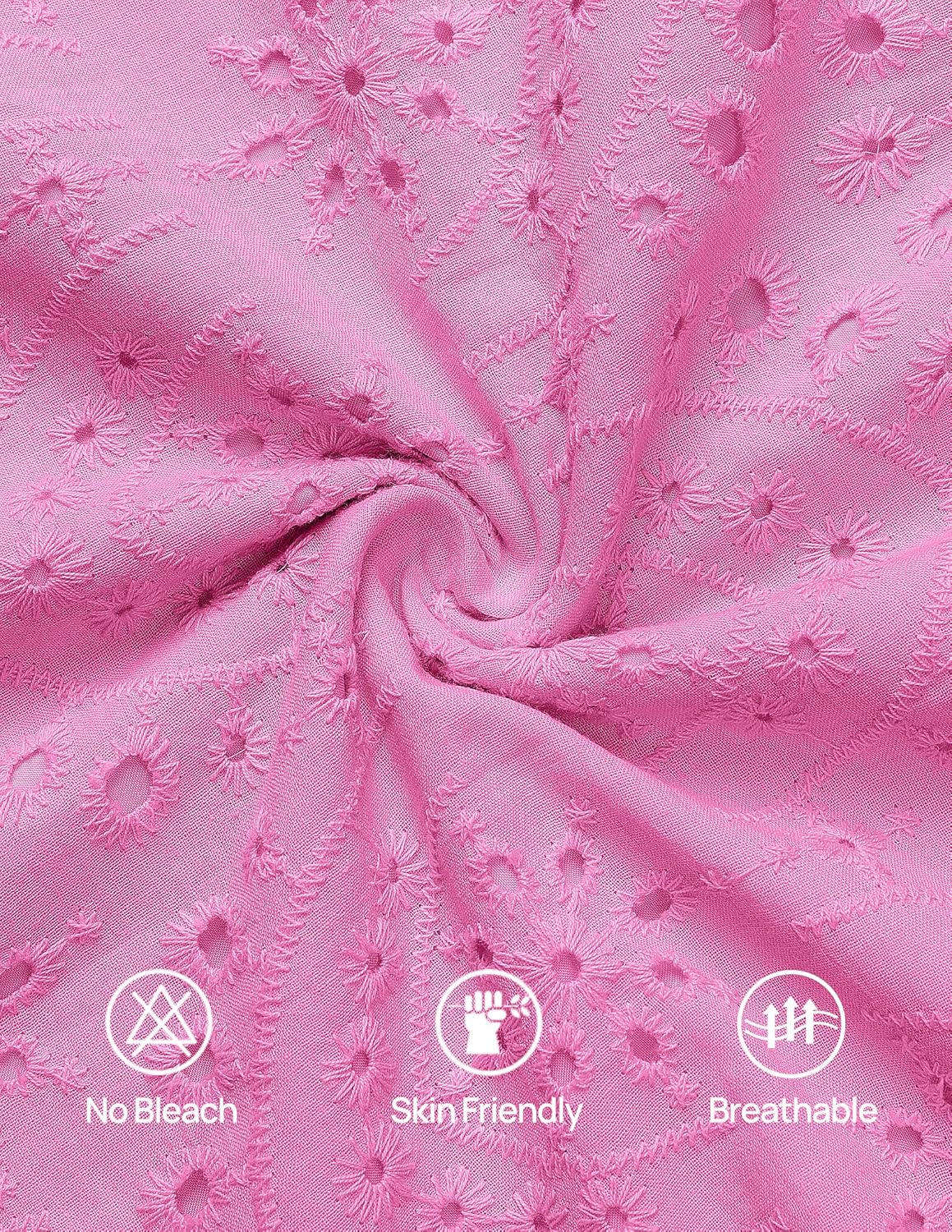 ZESICA Women's 2026 Summer Off Shoulder Ruffle Midi Dress Short Sleeve High Waist Hollow Out Embroidery Party Dresses - Image 6