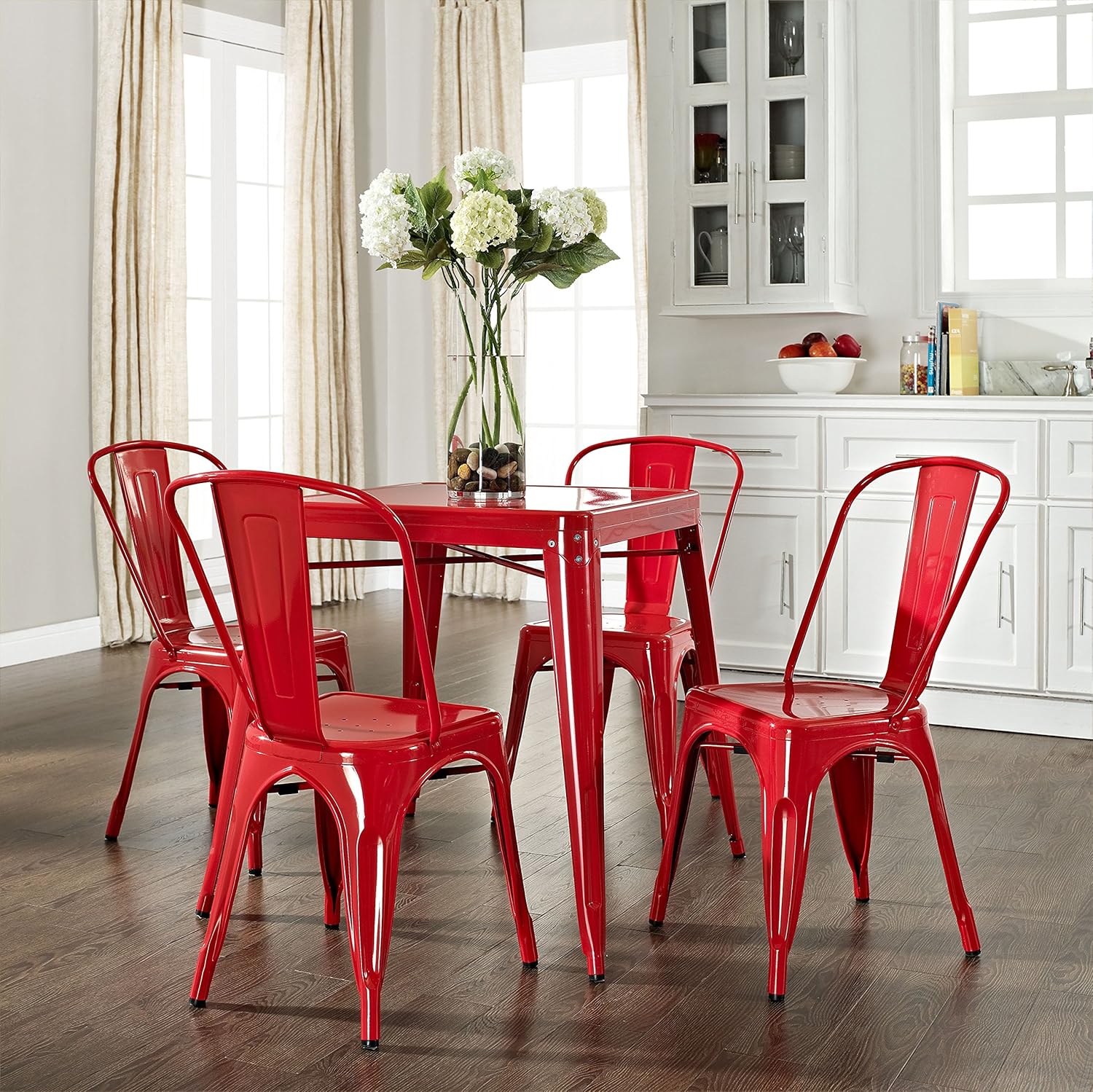 Crosley Amelia FivePiece Metal Cafe Dining Set with Table