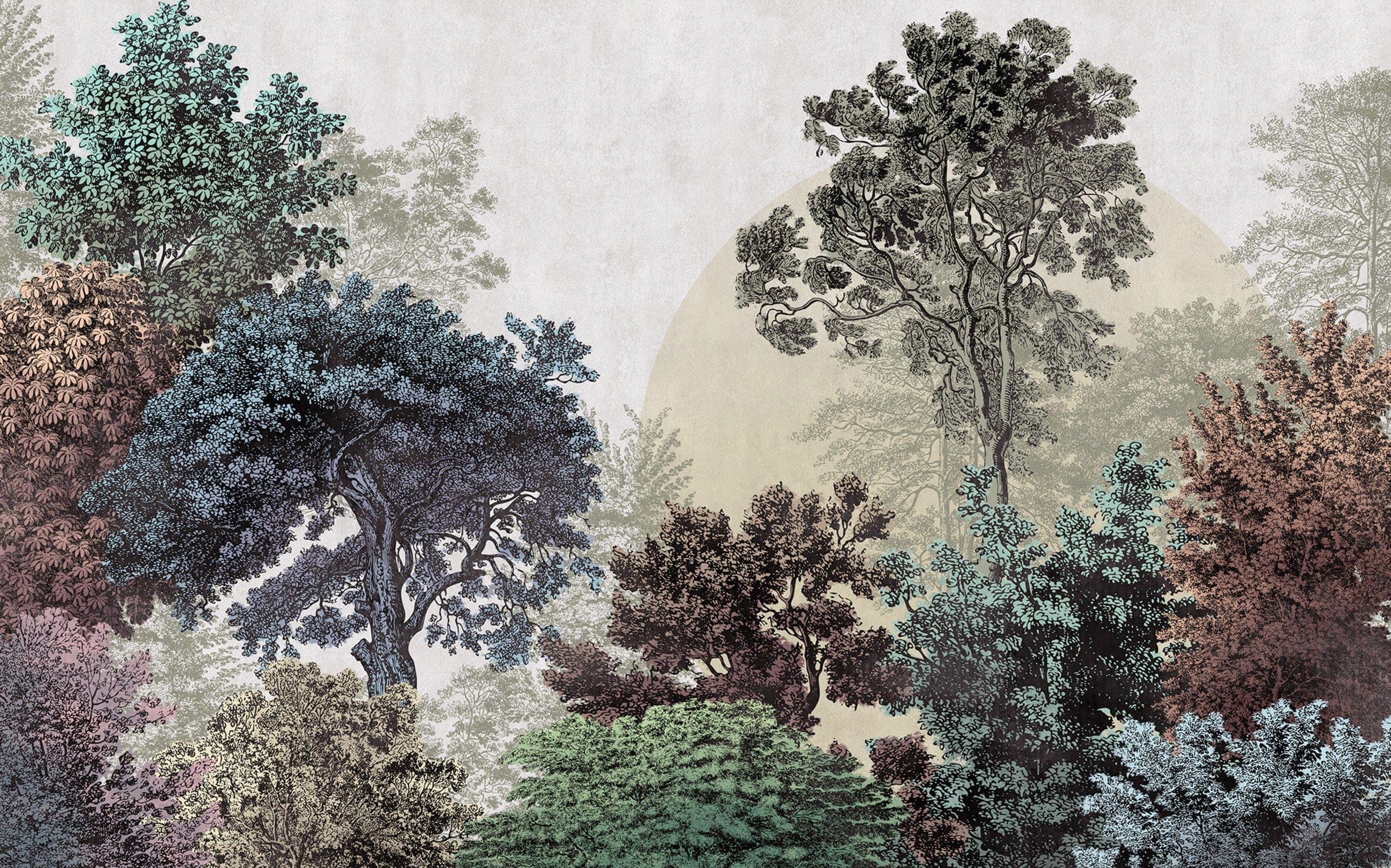 Komar Non-Woven Photo Wallpaper, Bois Brumeux, Size: 400 x 250 cm (Width x Height), Wallpaper, Design, Living Room