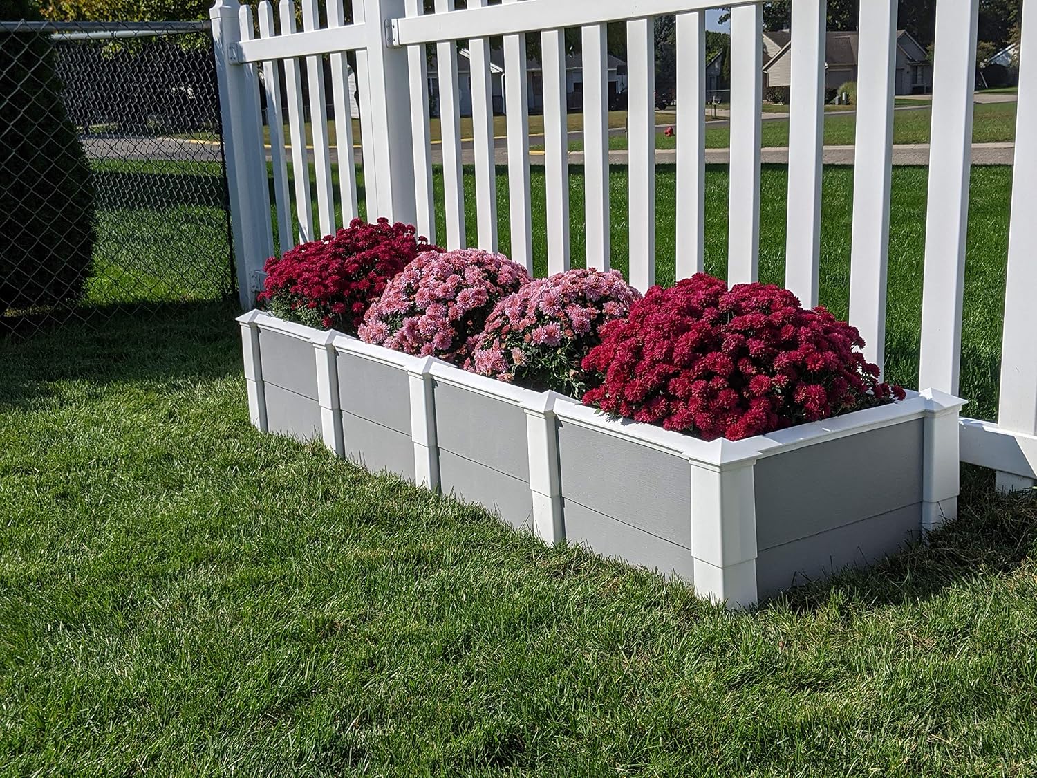 Narrow Paths Raised Planter for Landscaping, Patio, Porch 79"x22"x16" (Grey)
