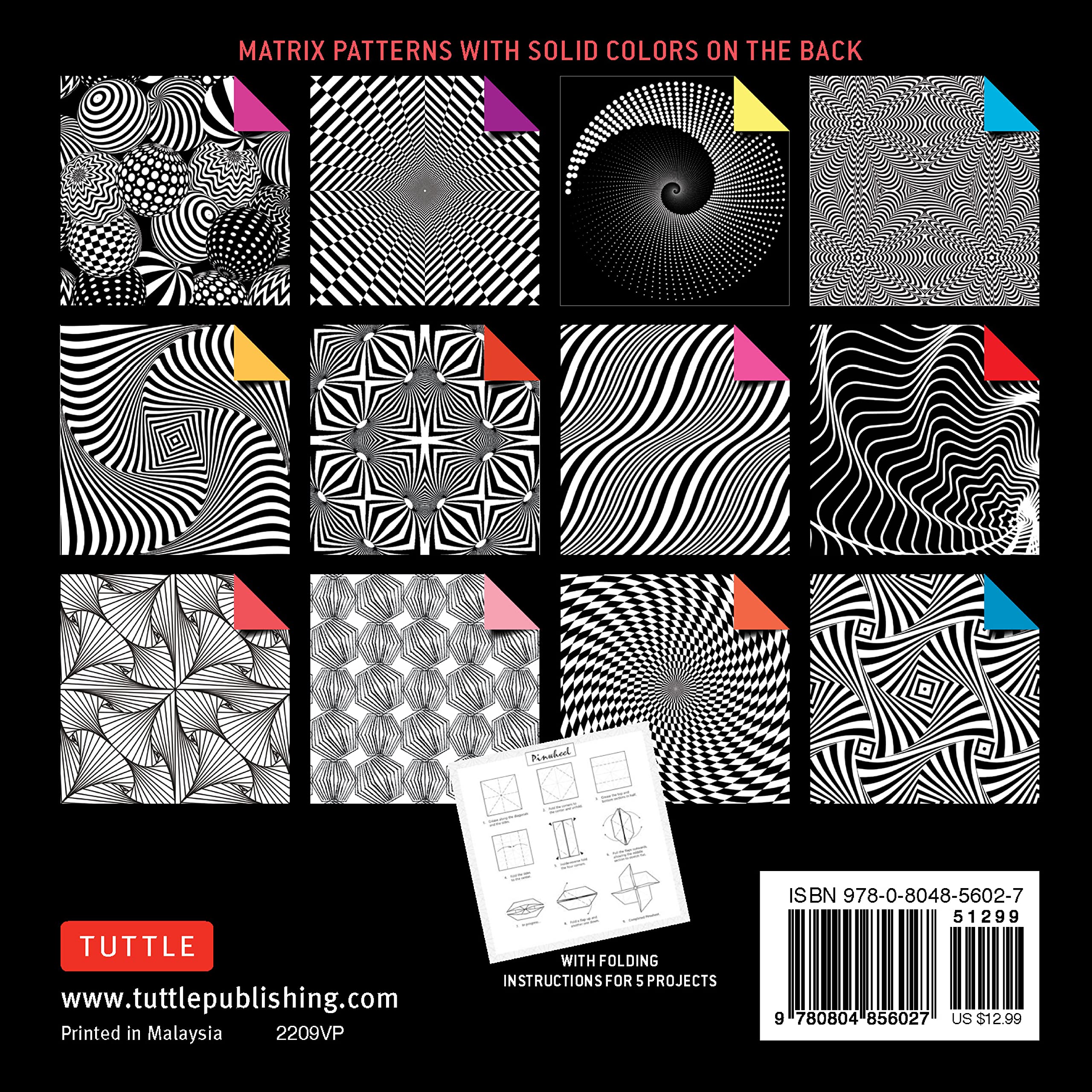 Origami Paper 500 sheets Matrix Patterns 6" (15 cm): Tuttle Origami Paper: Double-Sided Origami Sheets Printed with 12 Different Designs (Instructions for 5 Projects Included)