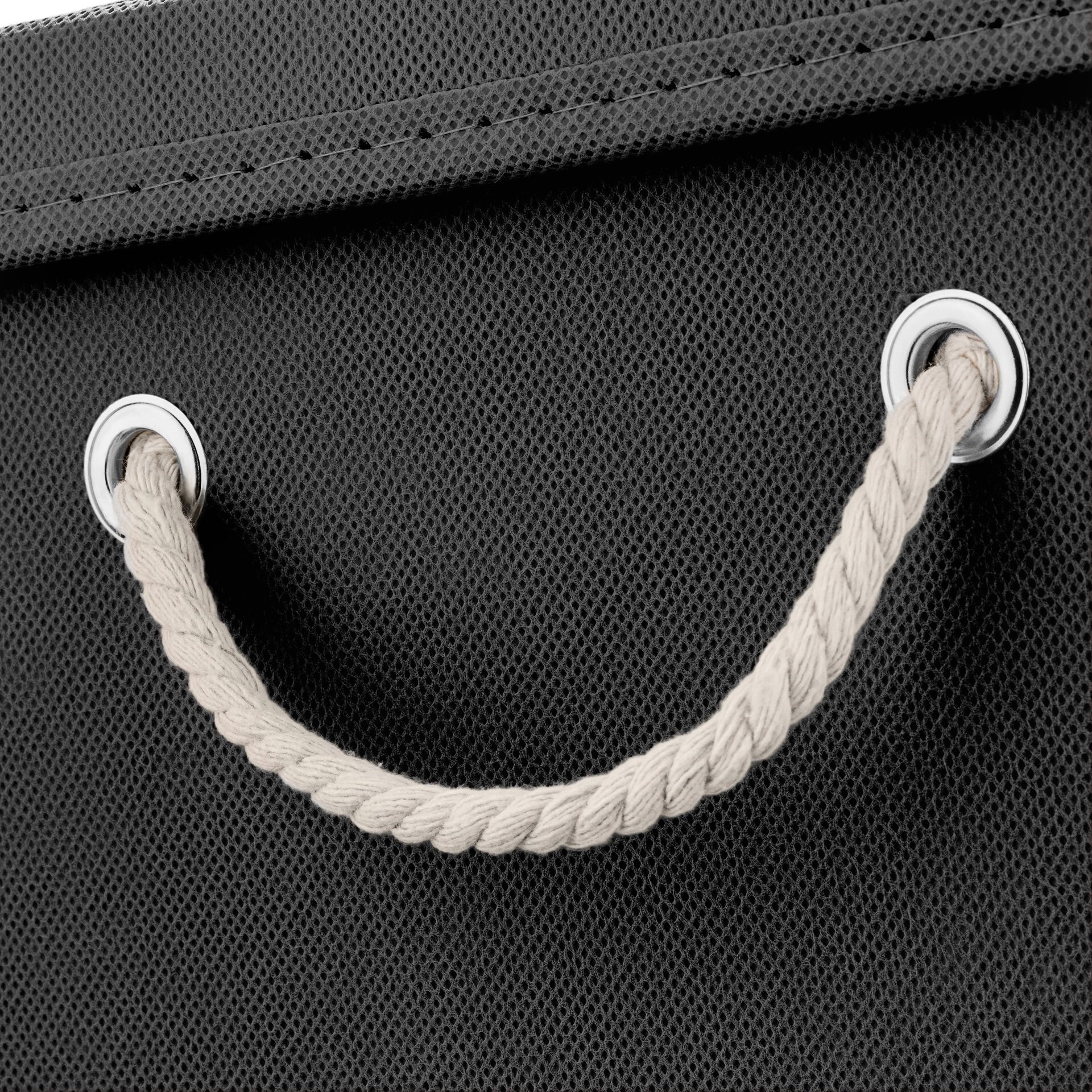 4er Set Schwarz Faltbox 30 x 30 x 30 cm Aufbewahrungsbox faltbar mit Kordel und mit Deckel