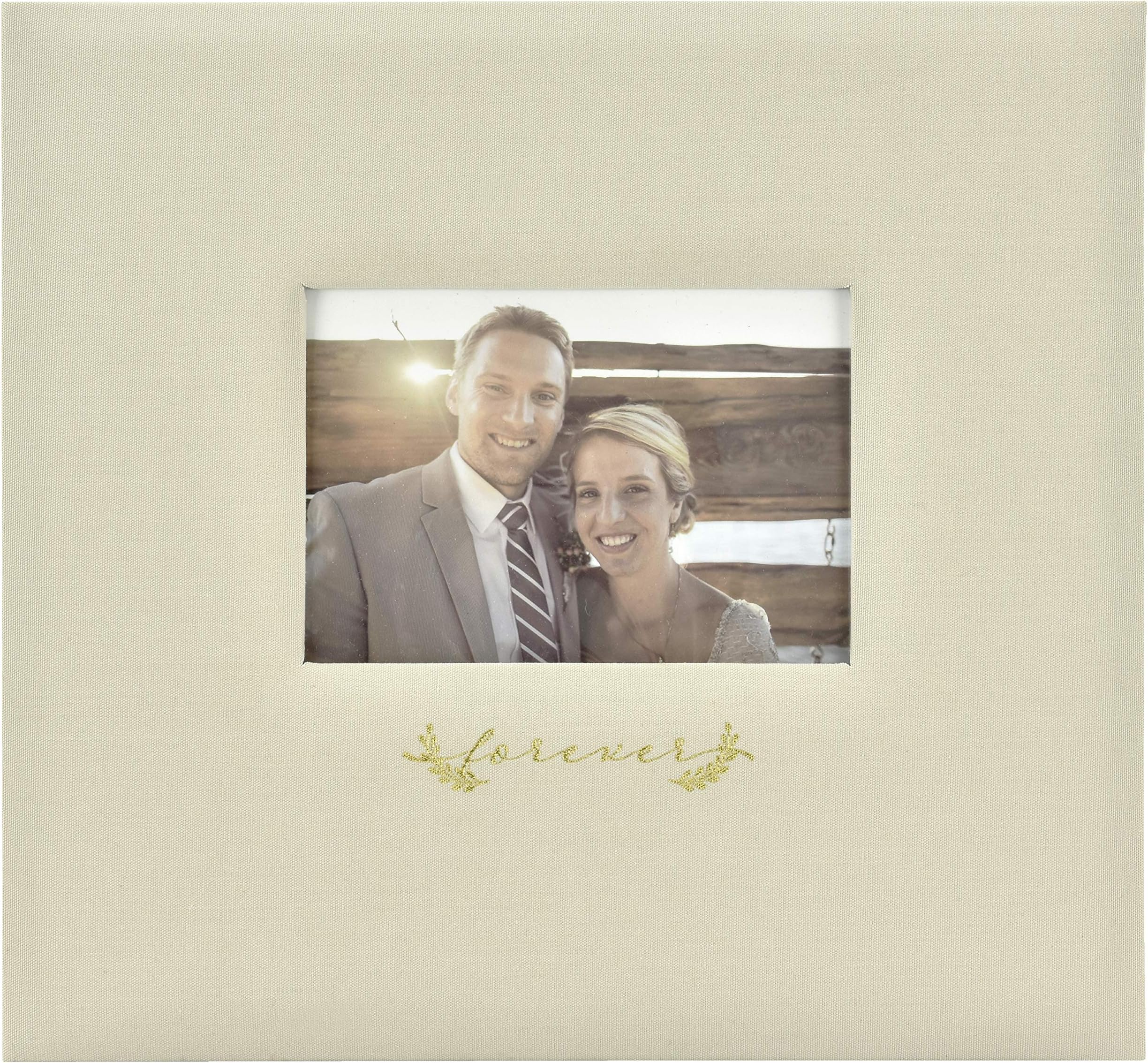 MCSExpandable 10-Page Fabric Scrapbook Album with Photo Opening Cover and 12 x 12 Inch Pages, 13.5 x 12.5 Inch, Forever
