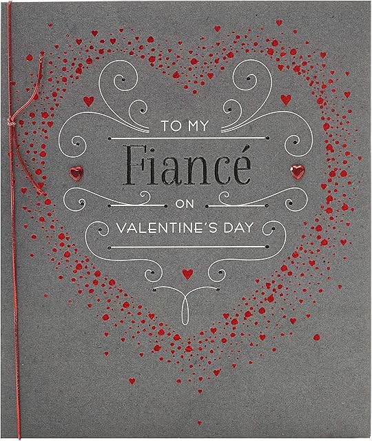 UK Greetings Fiancé Valentines Day Card With Envelope - Red Heart Design