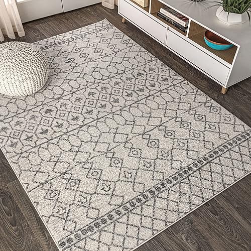 Miniatura 5 de JONATHAN Y MOH209A-4 Izil - Alfombra marroquí Beni Souk para interiores de granja, estilo bohemio, minimalista, geométrico, fácil de limpiar, para