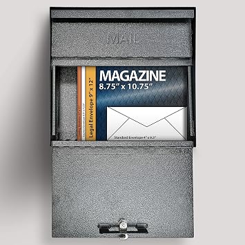 Mail Boss Metro Heavy Duty Locking Wall Mount Mailbox, Galvanized Steel