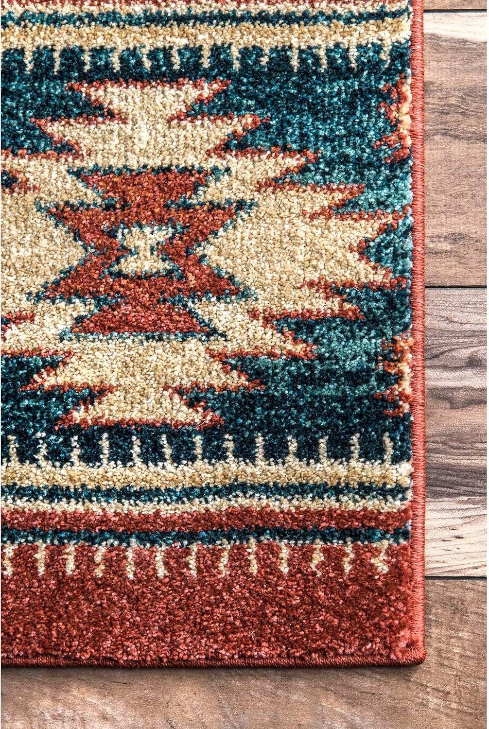 nuLOOM Margene Tribal Diamond Runner Rug, 2' 8" x 8', Red : Home & Kitchen