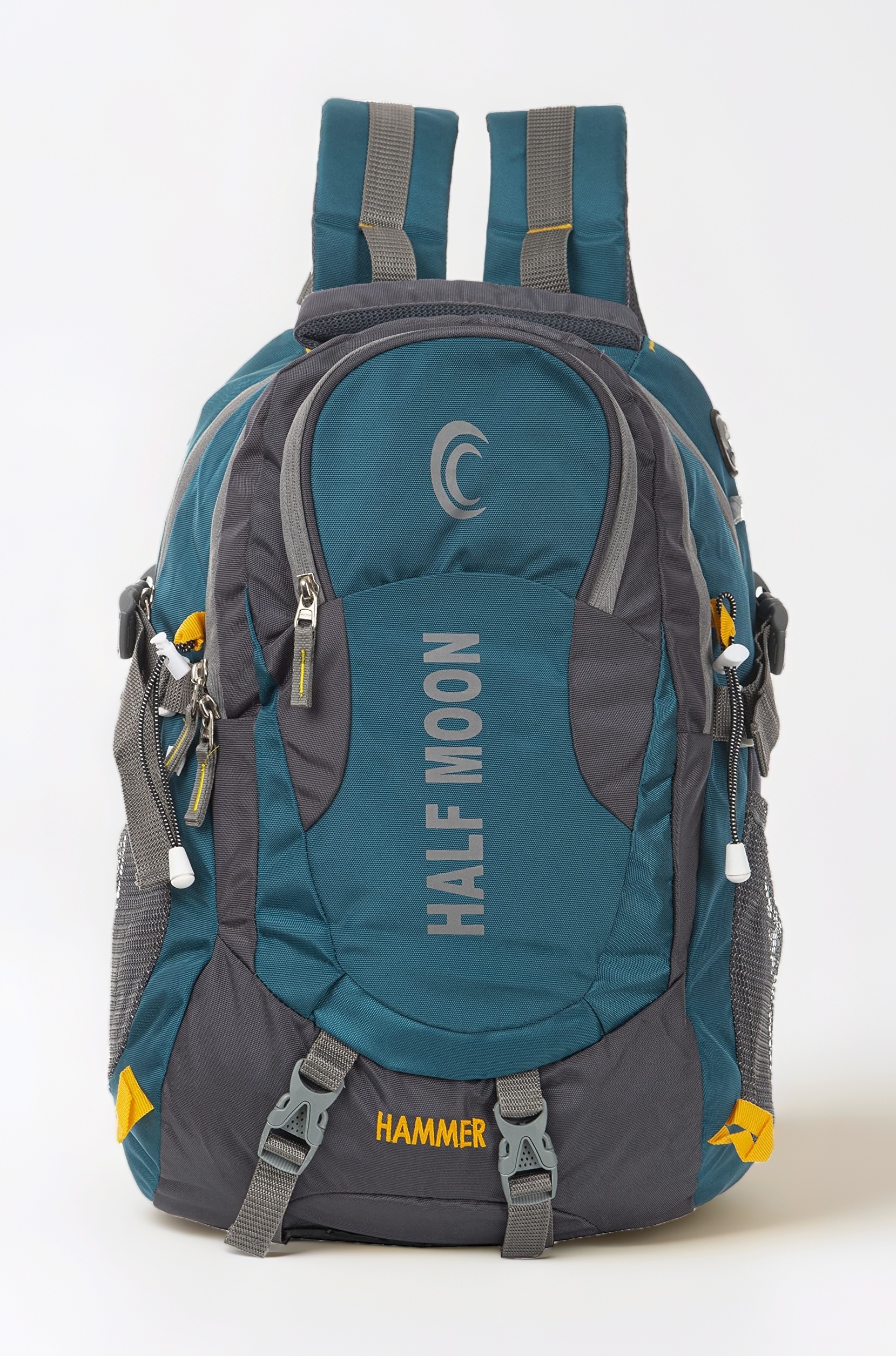 Half Moon 45L Hammer Waterproof Rucksack Bags for Men/Trekking Bags for Man | With 17.3" Laptop Compartment & Rain cover | For Trekking, Hiking, Travel Backpack for Men & Women (Sky Blue)