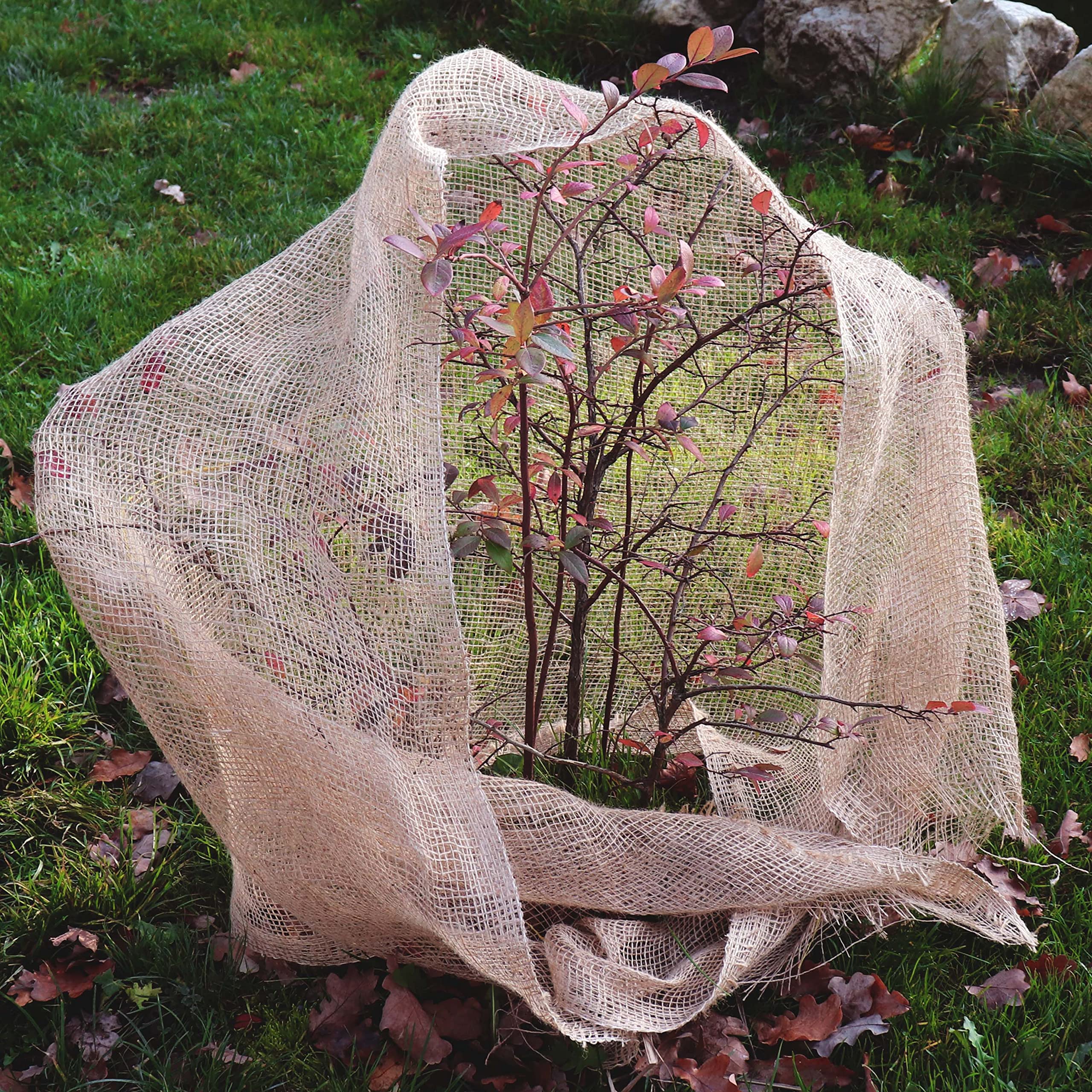 Aquagart Tela de yute de 25 m x 1 m, 105 g/m², para decoración de casa y jardín, arpillera para plantas, protección de invierno, tejido natural, protección de raíces