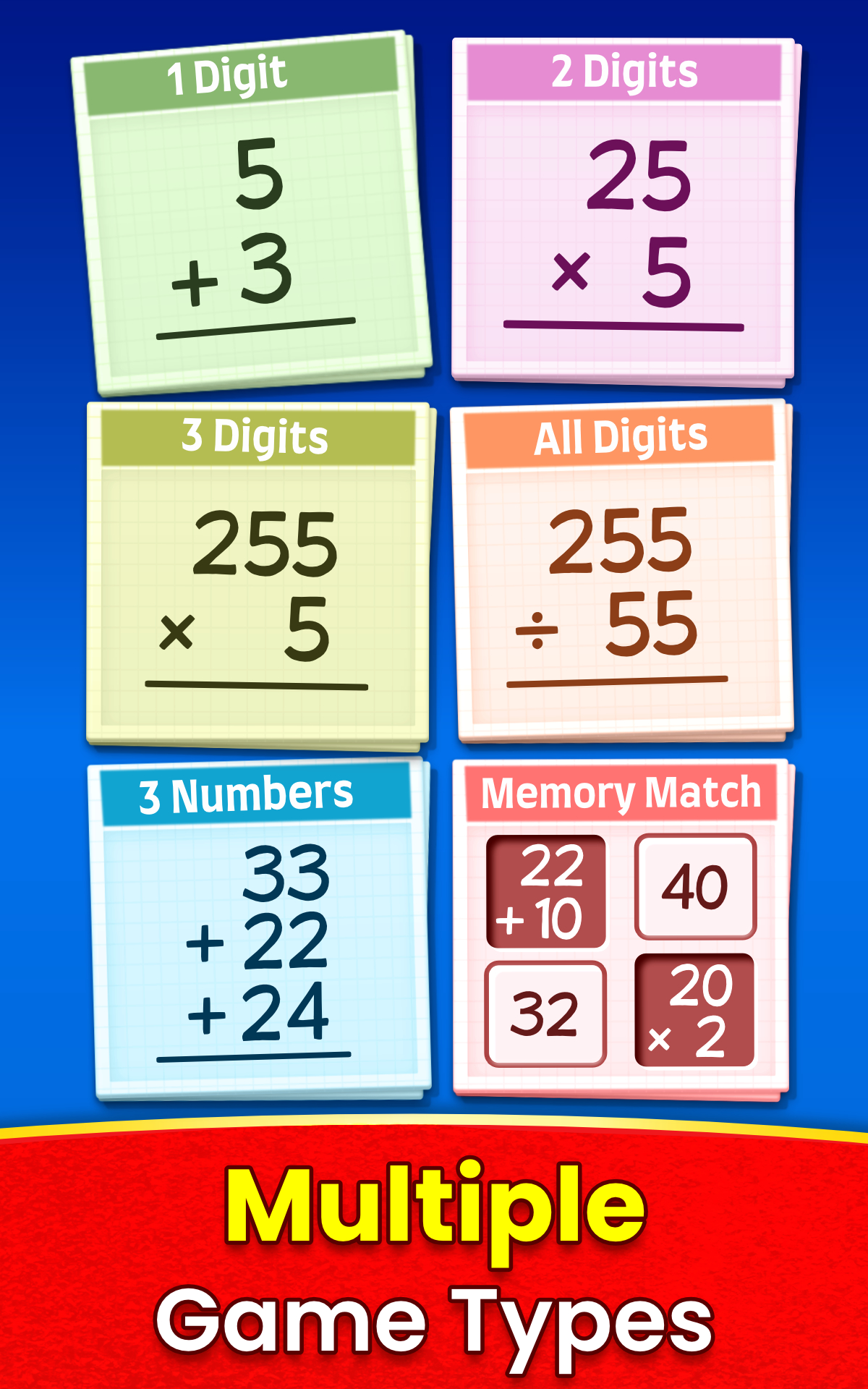 Maths Games Addition, Subtraction, Multiplication and Division