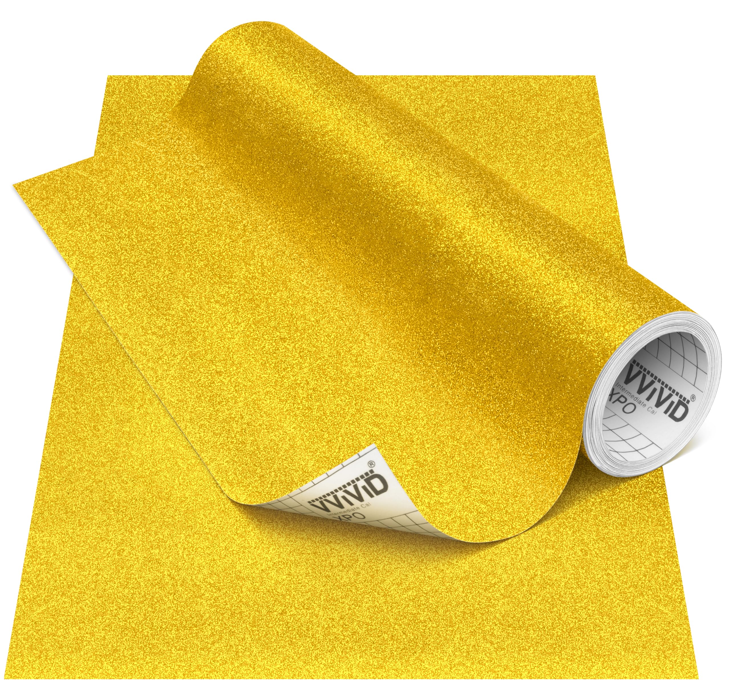 VViViD DECO65 Rouleau de vinyle adhésif permanent pour loisirs créatifs Doré pailleté 15,2 x 0,3 m