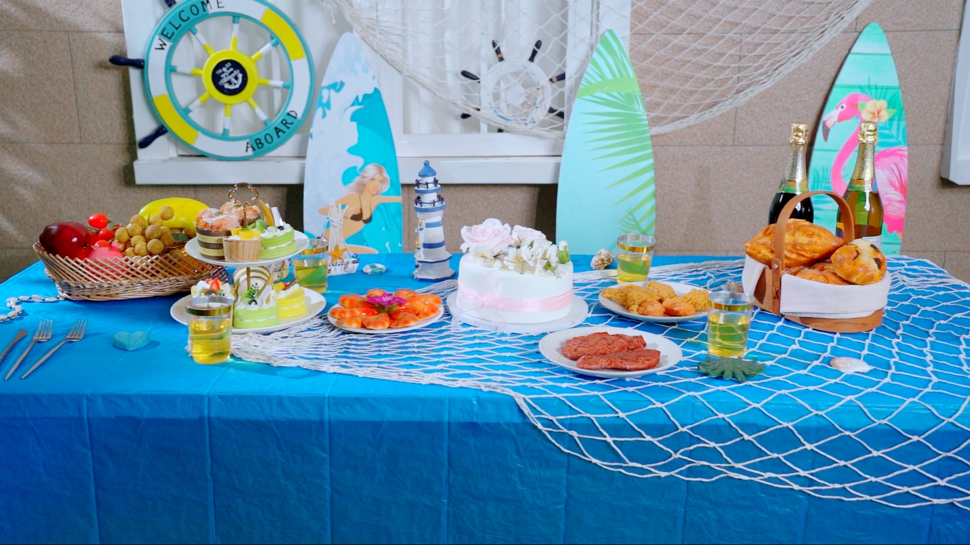 LaVenty Serviettes De Fête Sirène Sous La Mer, Animaux Marins