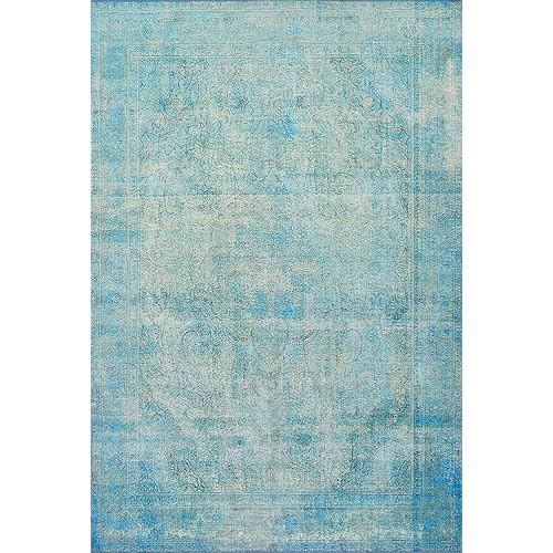 Loloi Loren Collection LQ-08 Aqua 2'-3" x 3'-9" Accent Rug