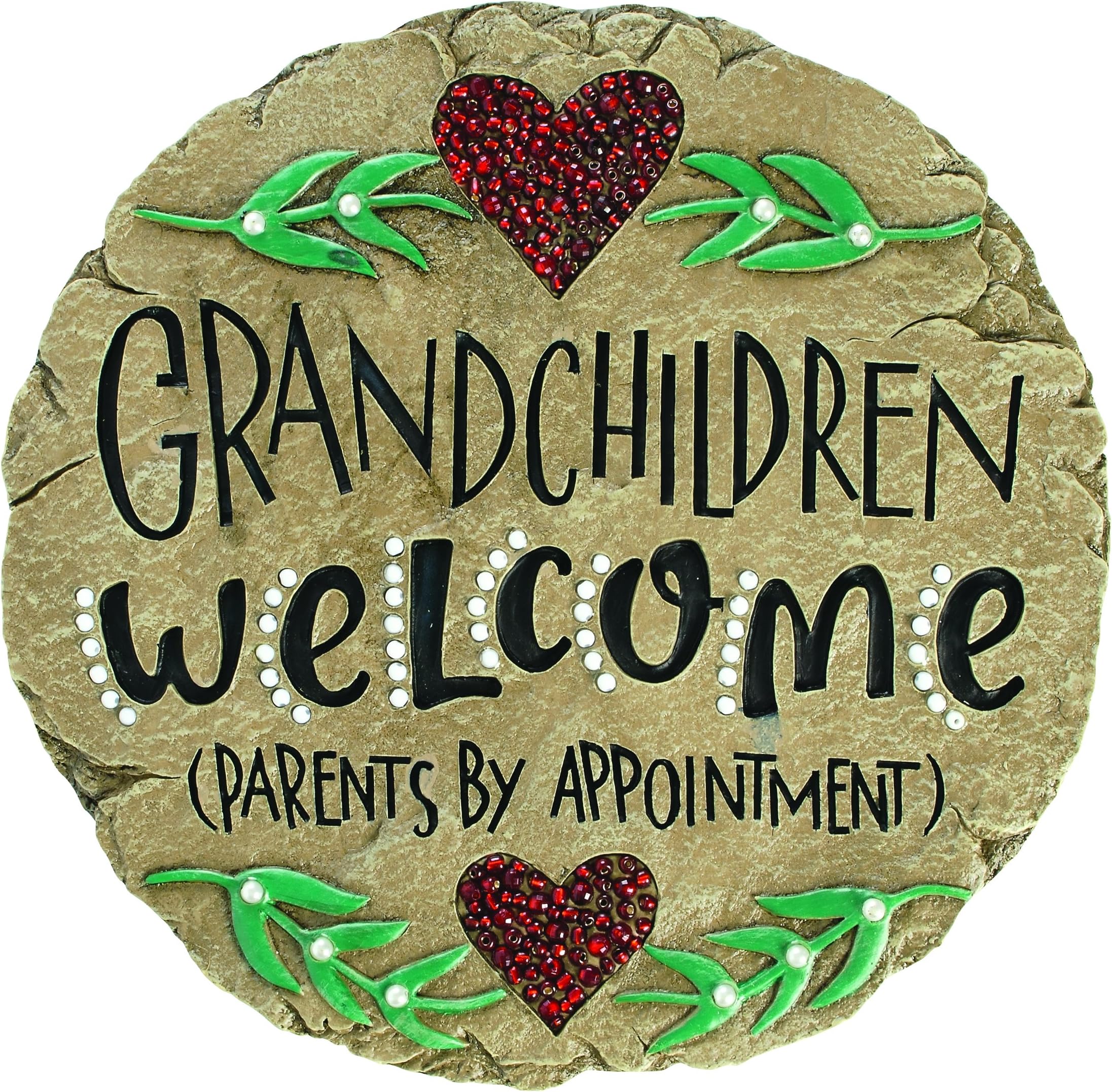 Carson Home Accents Beadworks Grandchildren Welcome Garden Stone ,Resin(10154)
