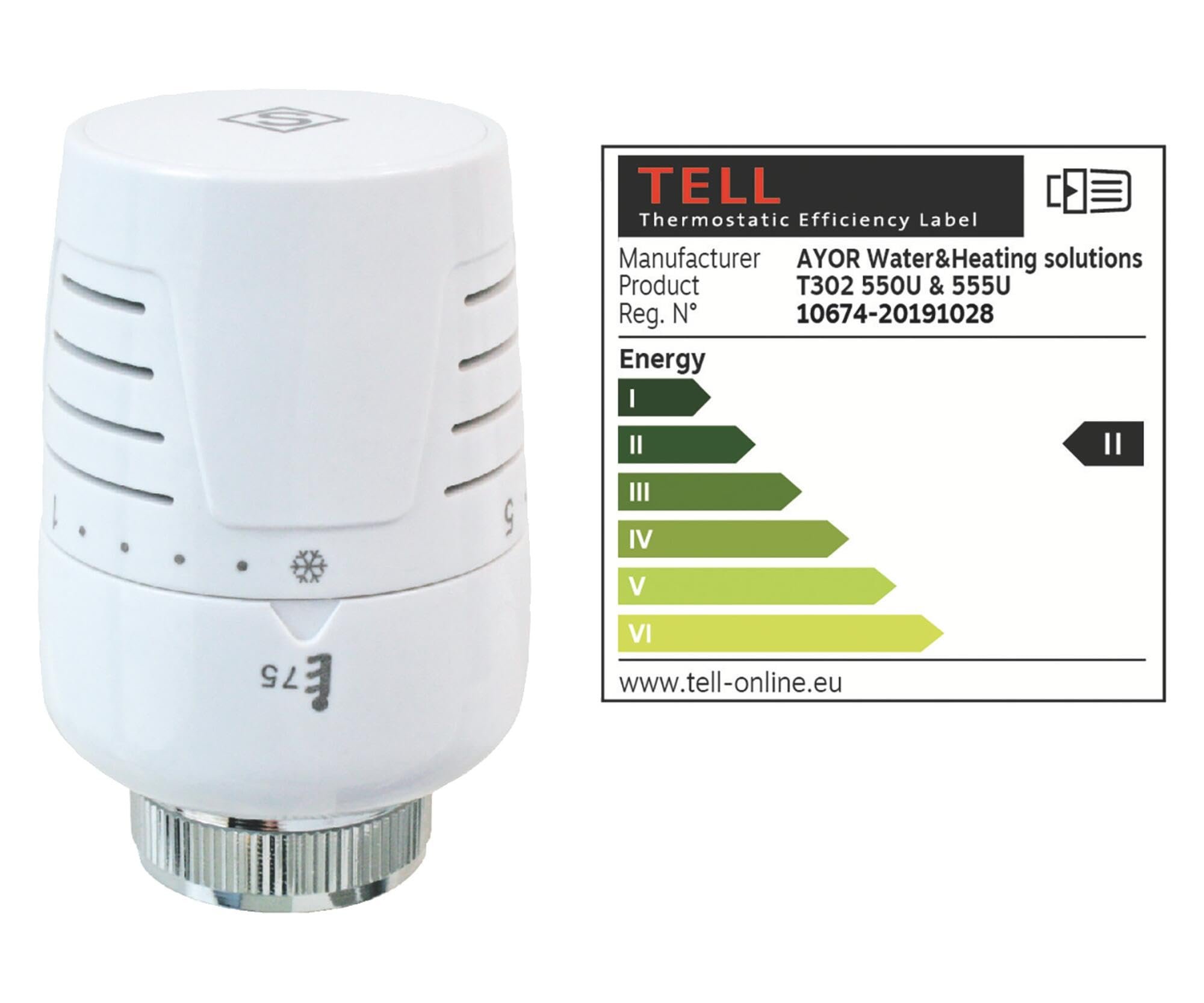 SOMATHERM FOR YOU - Kit con Cabezal Termostático T302 Soporte Universal Completo Blanco | Equipa fácilmente tu radiador con este kit completo con grifo termostático, estético y ergonómico.