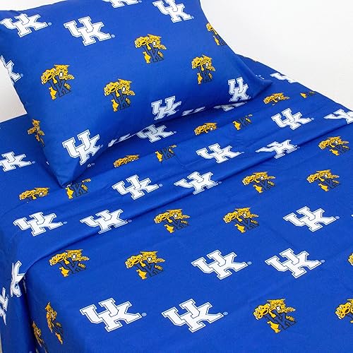 Miniatura 3 de Everything Comfy Kentucky Wildcats - Juego de sábanas de 4 piezas tamaño Queen fondo de color del equipo 1 sábana encimera 1 sábana bajera 2 fundas