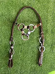 cabeçada modelo em couro com argola modelo para cavalos