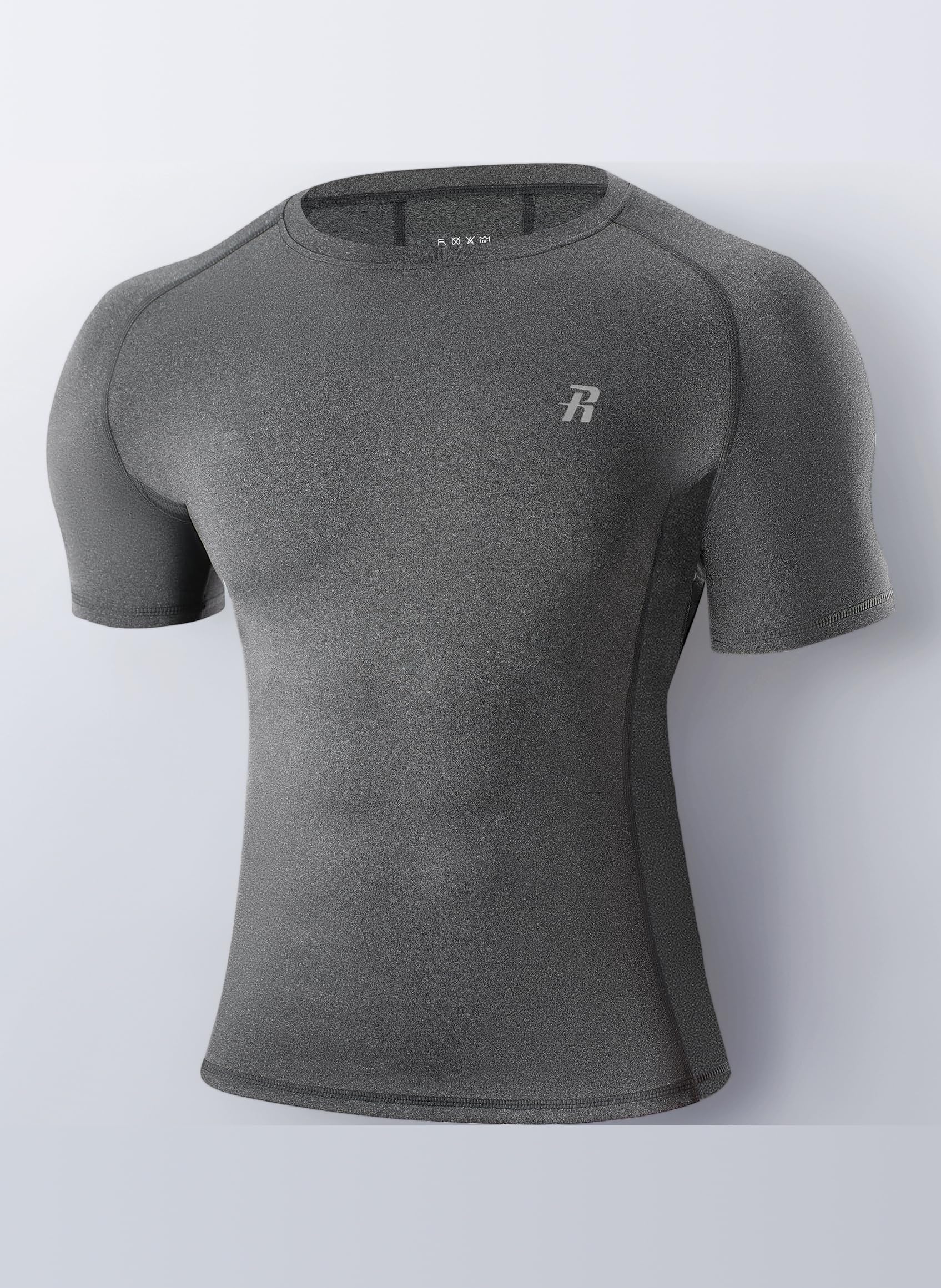 Men's Compression Short Sleeve Shirt, 1/3 Pack Quick Dry Base Layer Running Top, Breathable Mesh Muscle Fit Sports T-Shirt for Gym Cycling Football Training