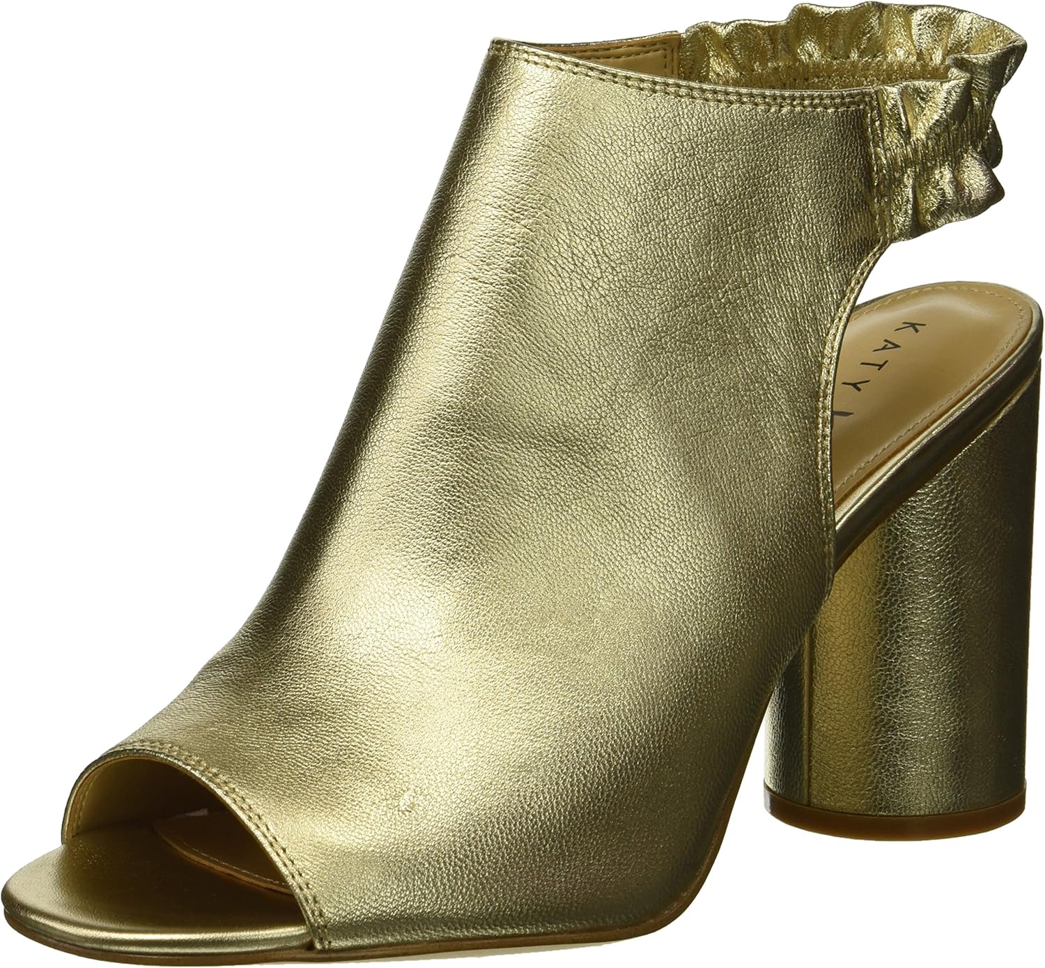 Katy Perry Women's THE THE JOCELYN-TUMBLED METALLIC Heeled Sandal, champagne, 9.5 M Medium US