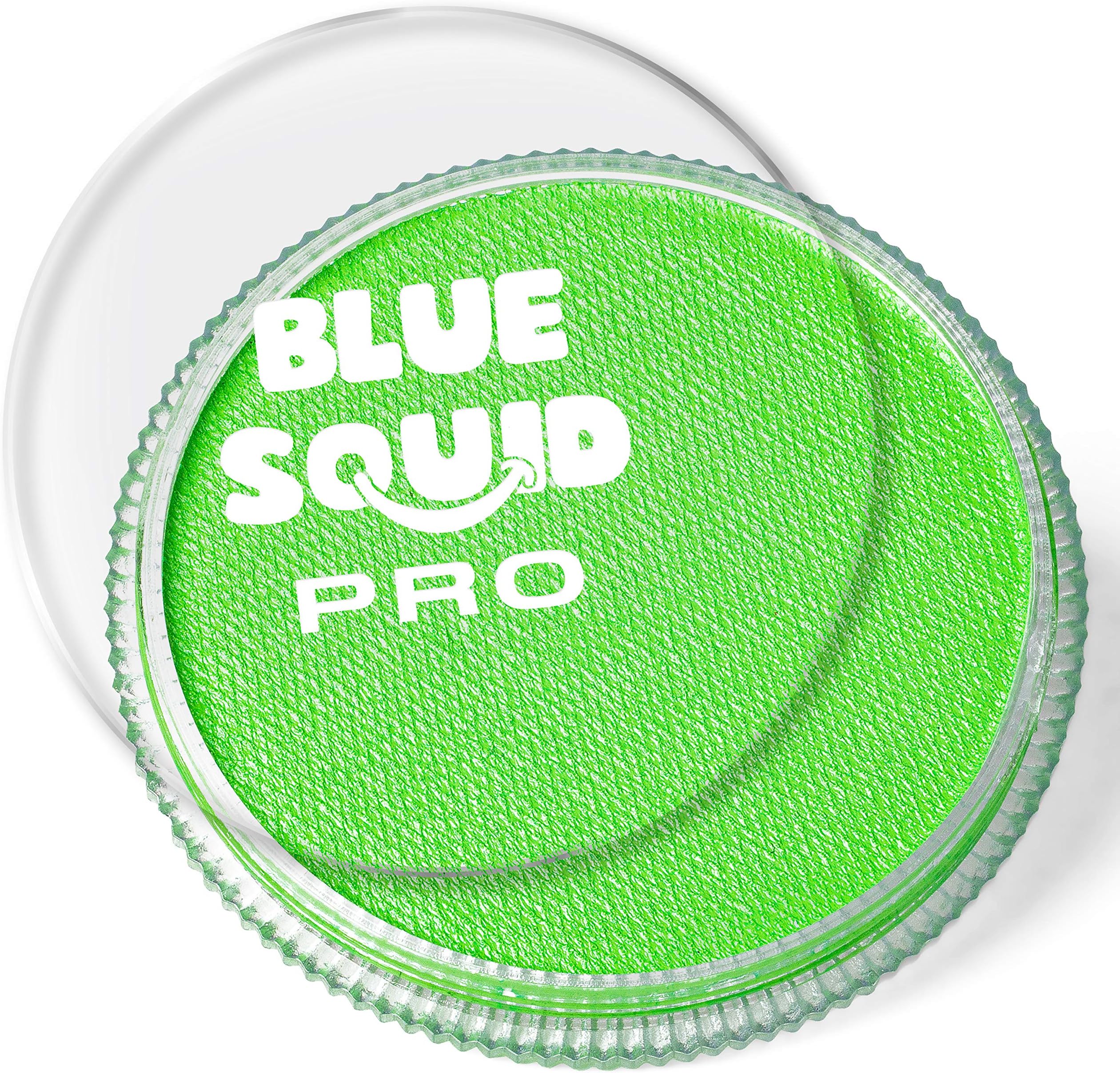 Blue Squid PRO Face Paint - Classic Bright Lime Green (30gm), Superior Quality Professional Water Based Single Cake, Face & Body Makeup Supplies for Adults, Kids & SFX
