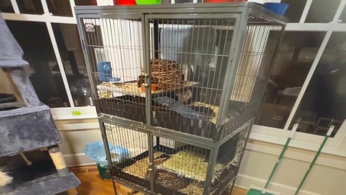 MidWest Ferret Nationブラック メタルケージ 2段棚付き MIDWEST CRITTER NATION SINGLE CAGE WITH STAND 161 – Pet Food