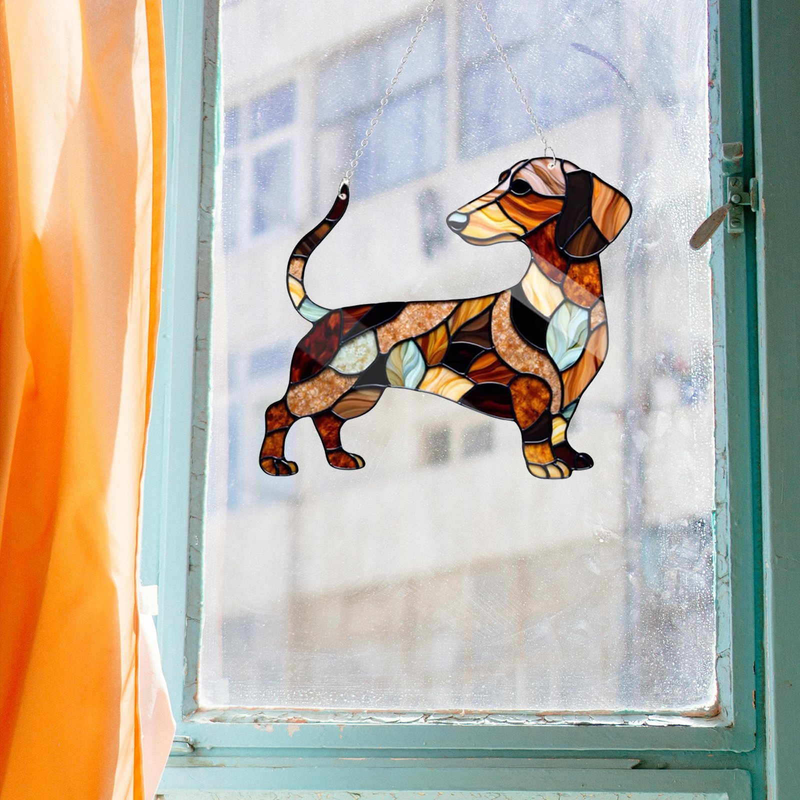 Attrape-soleil Teckel En Acrylique - Décoration Fenêtre Colorée - Pour Amoureux Des Chiens - 11