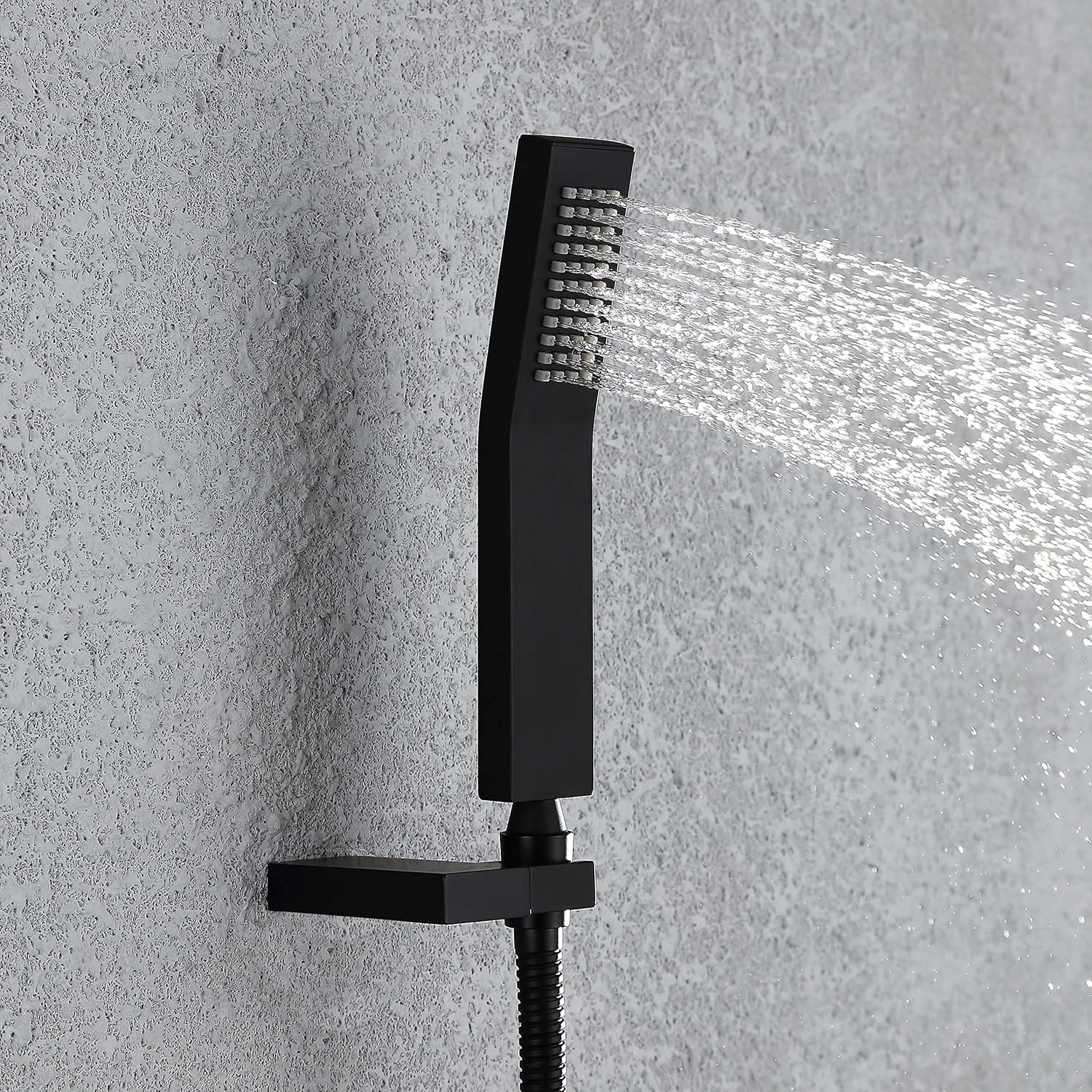 Lіmіtеd Stосk Shower System Matte Black Shower Faucet set with 8 inches Rain Shower Head and Waterfall Tub Spout Shower Fixtures(Black Shower Tub Faucet)