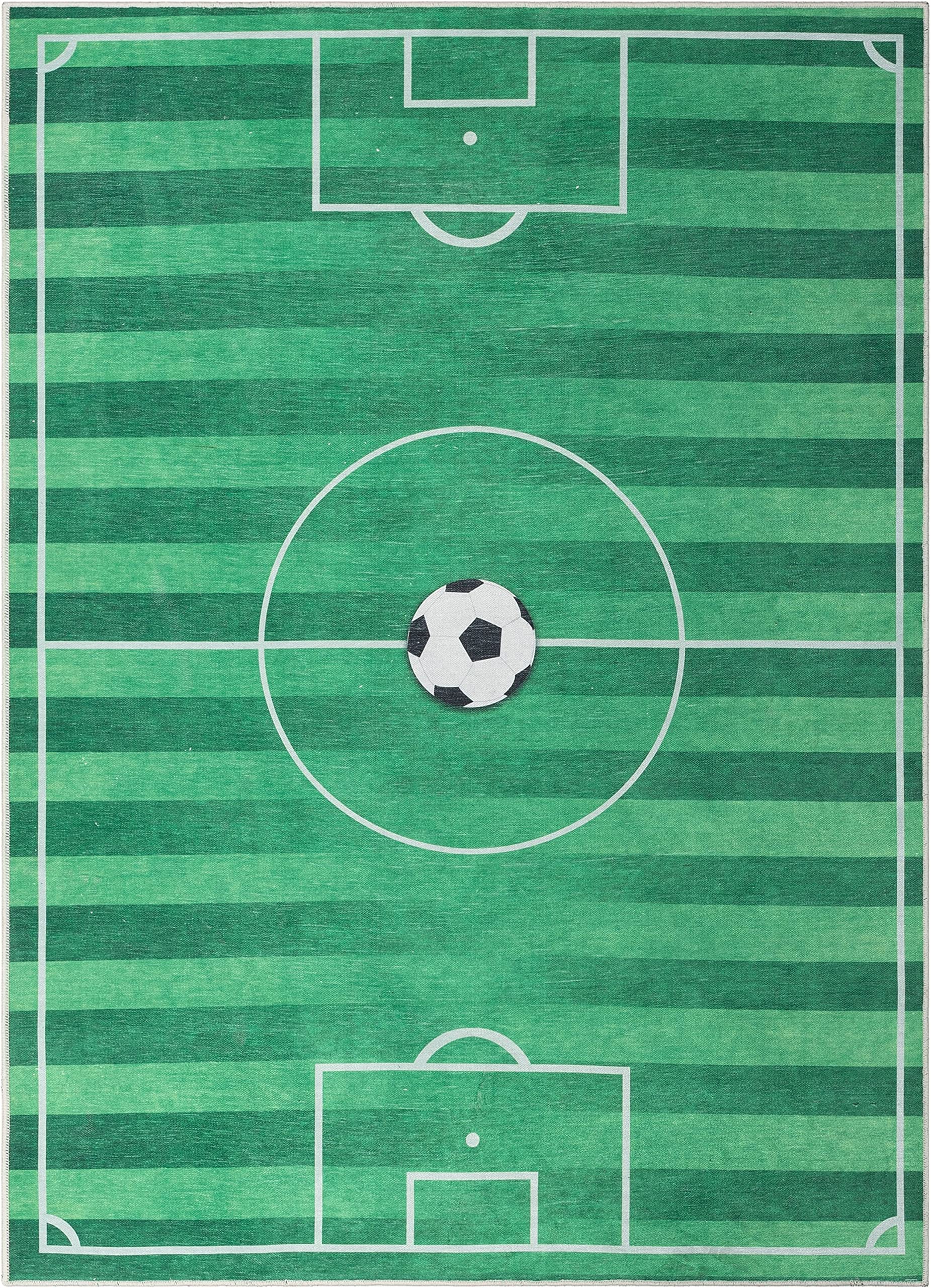 Well Woven Soccer Field Rug Playmat 3'3