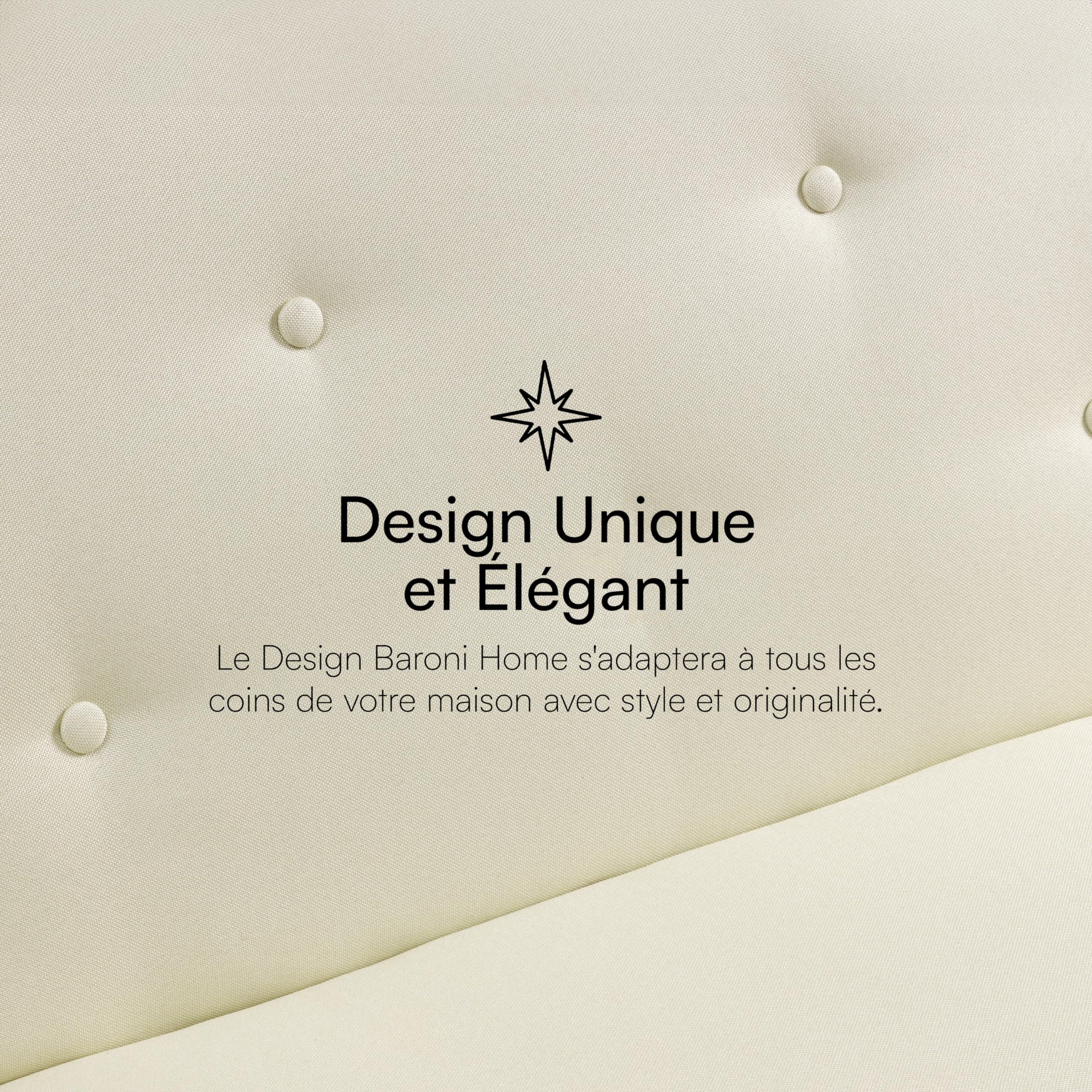 Baroni Home Canapé-Lit Clic Clac en Tissu 3 Places Convertible en Lit Rembourré, Sofa Inclinable avec Pieds en Plastique pour Salon, Chambre d'amis, Ouverture 93 cm, 167x70x77 cm, Crème