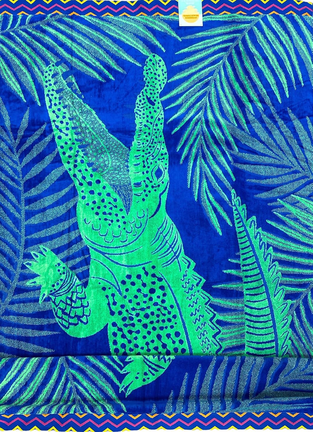 Royal Tradition Heavy Weight Lizard Cotton Velour Jacquard Oversized Beach Towel 40x72