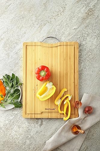 Miniatura 6 de MC29 - Juego de 15 piezas de bloque de cuchillos de acero inoxidable alemán con afilador integrado + tablas de cortar de bambú MCW11 (pequeño, 15.4