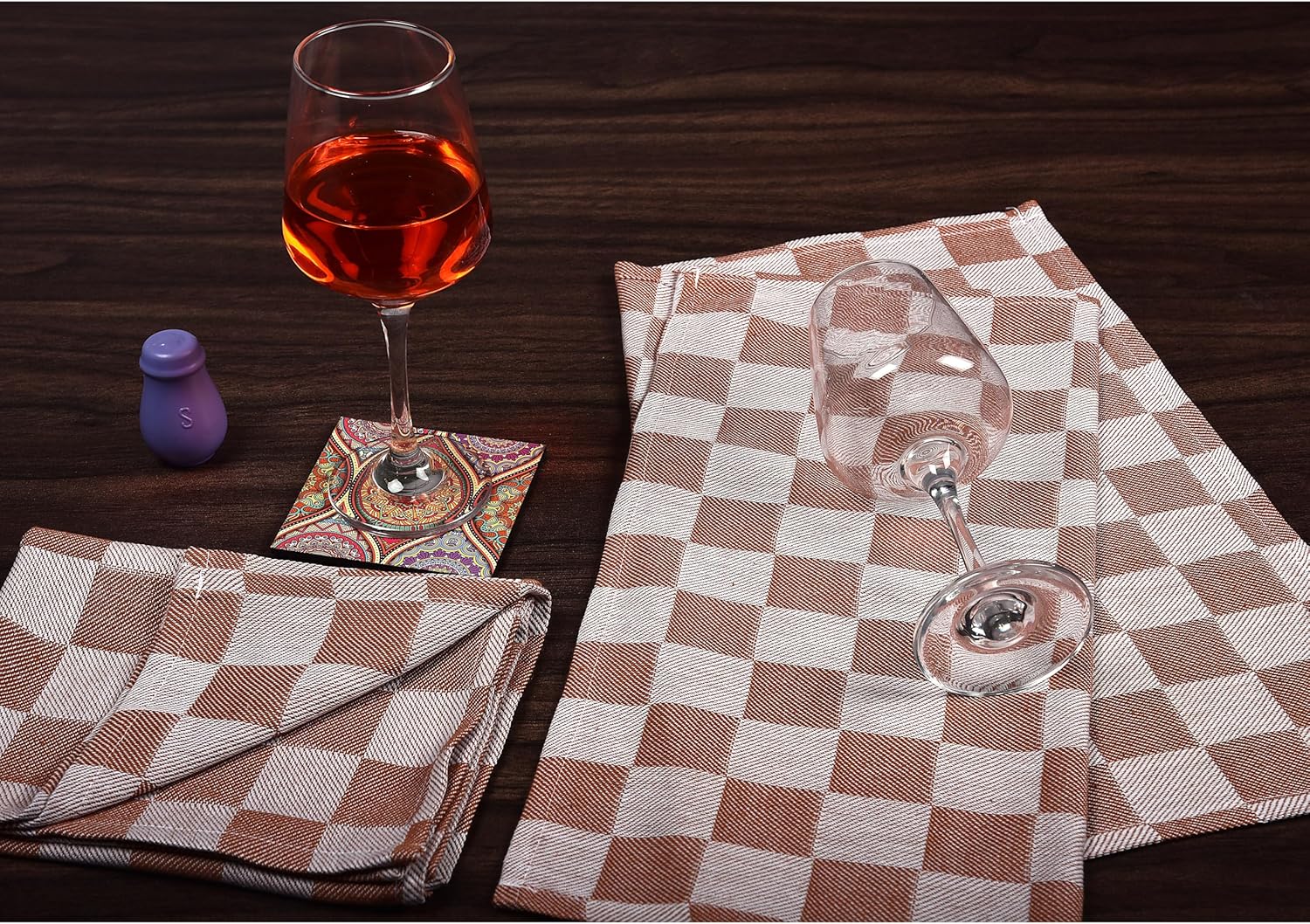 100% Cotton Premium Kitchen Towels - Ultra Absorbent, Soft Tea Towels with Hanging Loop - Extra Large Size for Drying and Wiping - Rust - 18x28 Inches (Pack of 4) - Image 3