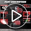 Cordless Impact Wrench 1/2 inch Compatible with Dewalt Battery: 1700FT-LBS High Torque Impact Wrench Heavy Duty Tool - Brushless Electric Impact Gun Includes LED Work Light - Bare Tool Only
