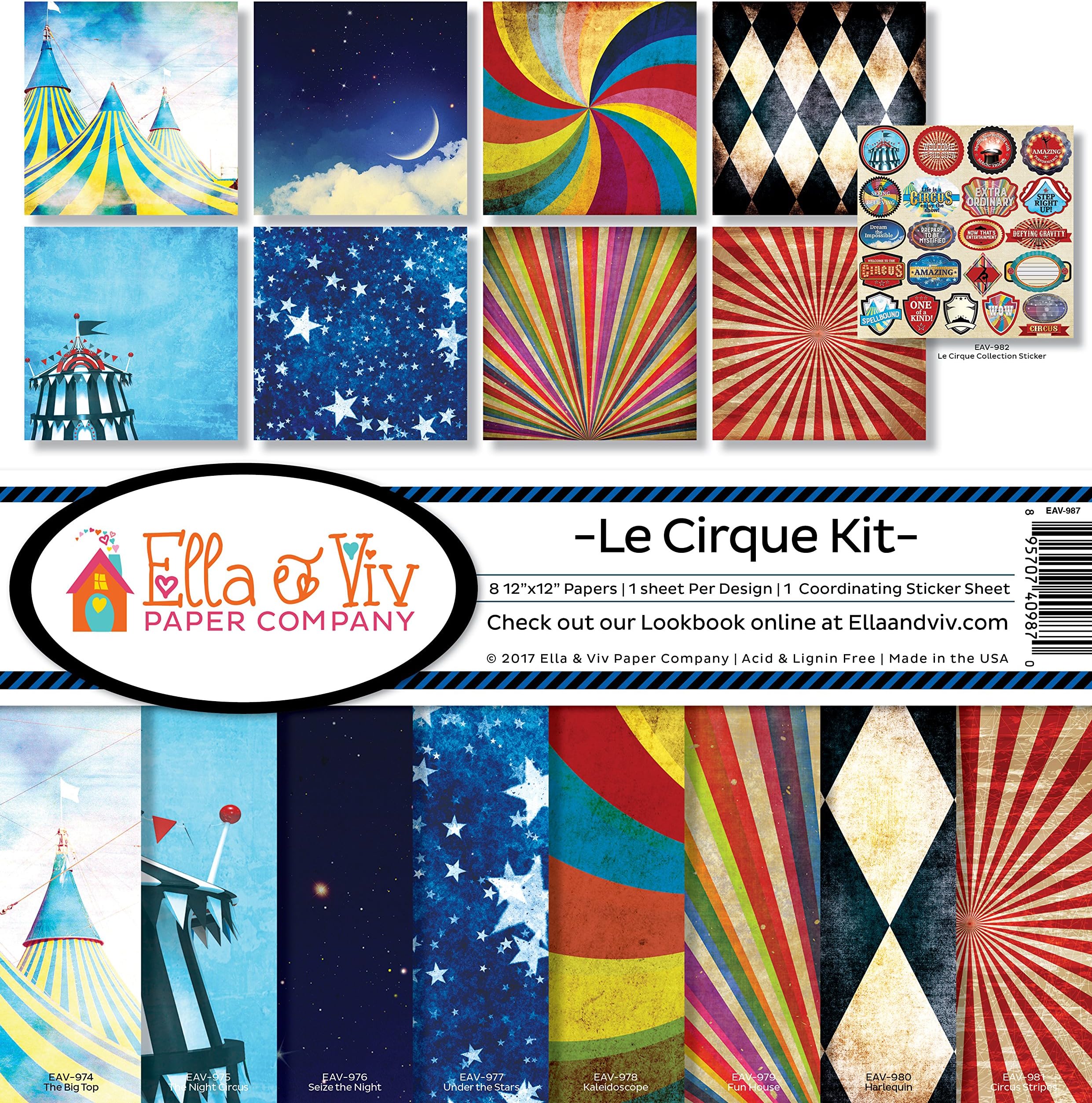 EAV-987 Le Cirque Scrapbook Collection Kit, 12x12 inches