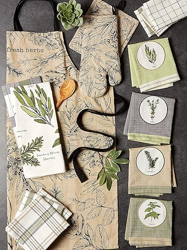 Miniatura 3 de DII Colección de juego de regalo de cocina, soporte para ollas y 3 paños de cocina, hierbas frescas, 4 piezas