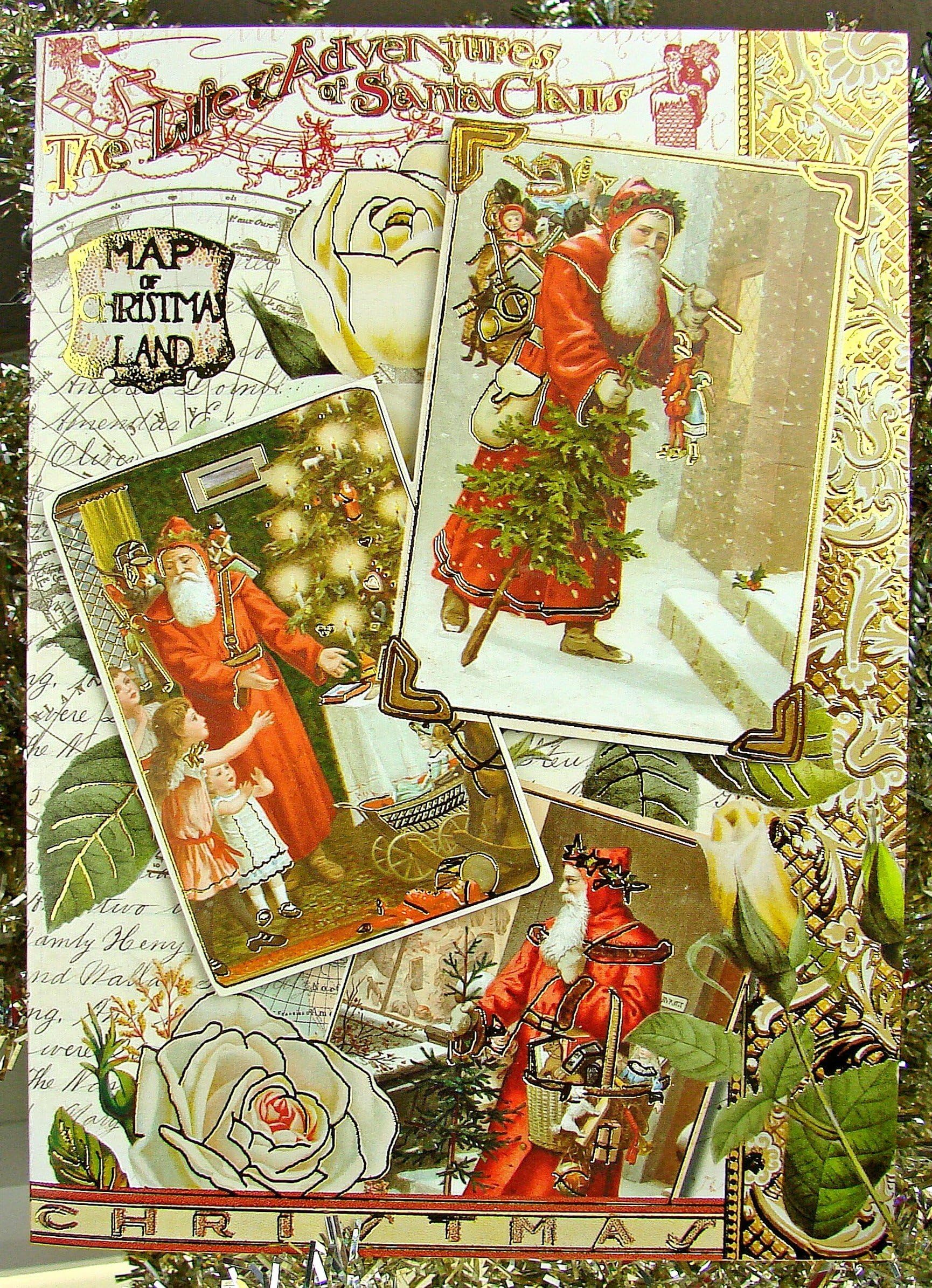 Punch Studio #95601 Victorian Christmas Greeting Cards, Santa's Adventures, B...